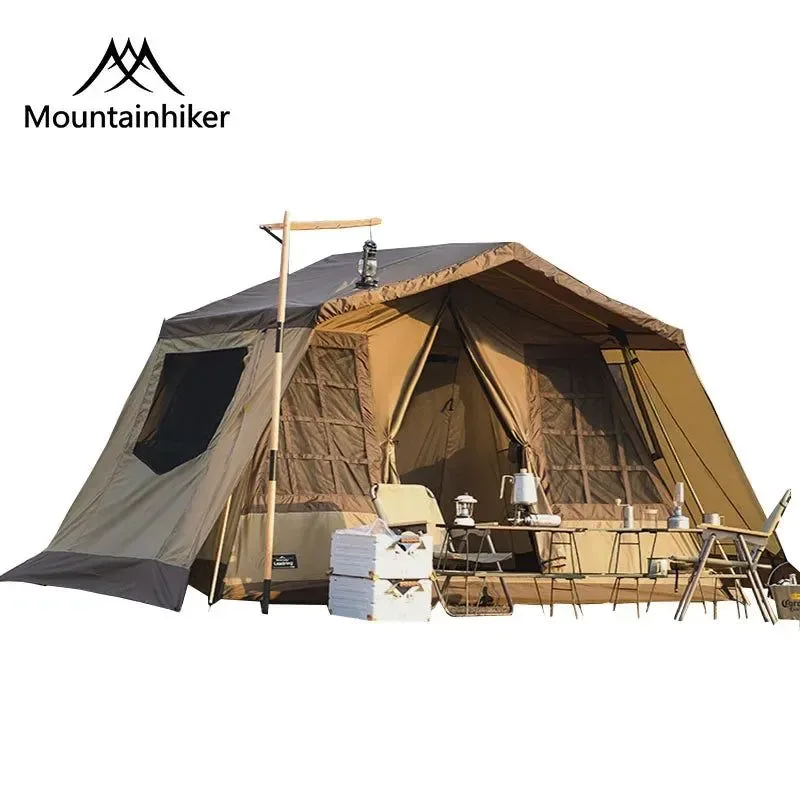 Superior 4-6 Person Luxury Eaves Camping Tent – 210D Oxford 3000mm Waterproof 4-Season Eaves Canopy Detailed