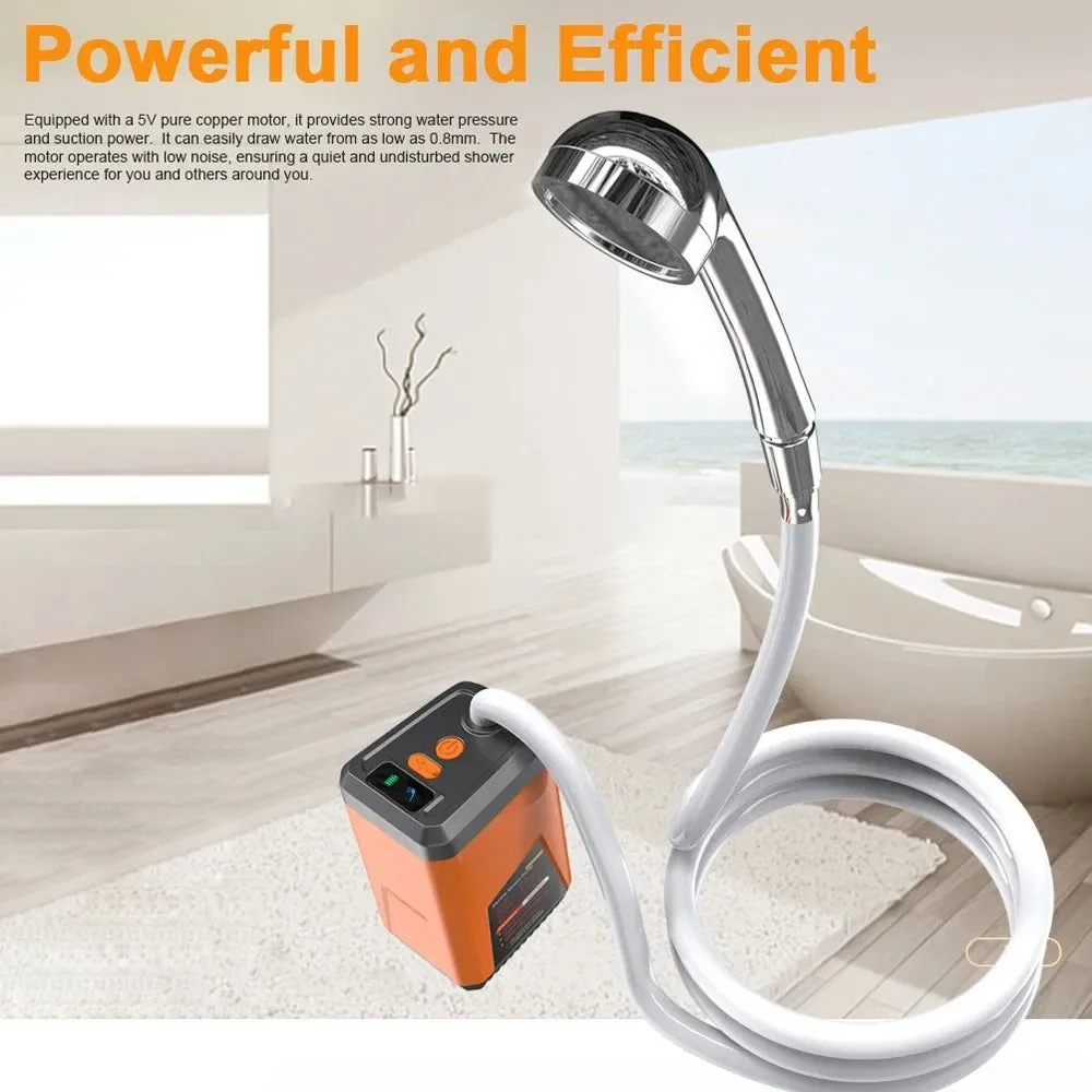 Healthy Portable Rechargeable Electric Shower Pump – Battery Powered Outdoor Camping Shower for Hiking Backpacking Travel Beach Relaxed