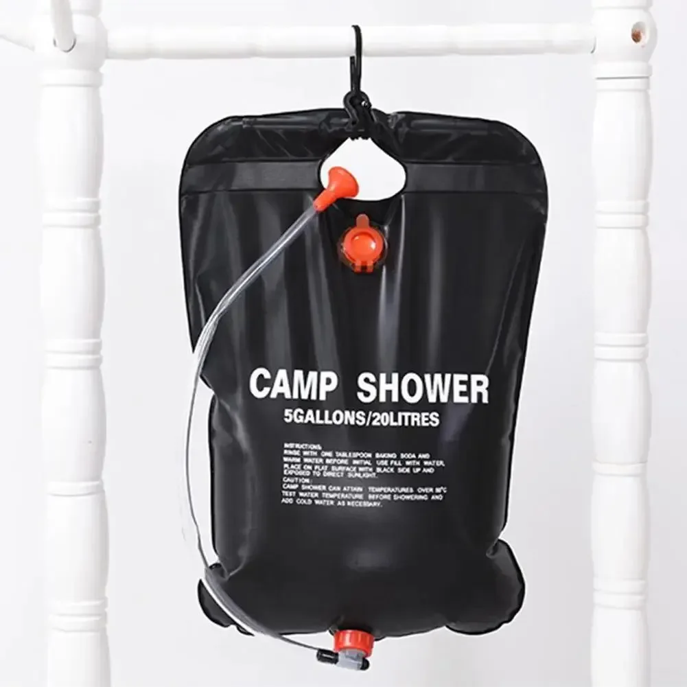 High-End 20L Portable Solar Heated Shower Bag – Solar Heating Camping Shower Bag with Hose PVC Solar Bath Water Bag for Outdoor Camping User-Friendly