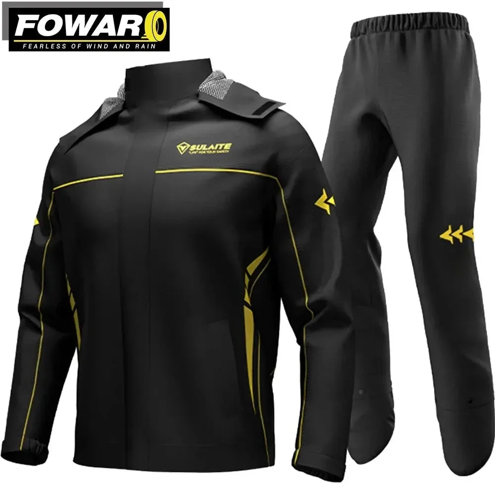 Detailed Motorcycle Waterproof Ultra-Thin Reflective Raincoat Set – Breathable and Comfortable Healthy