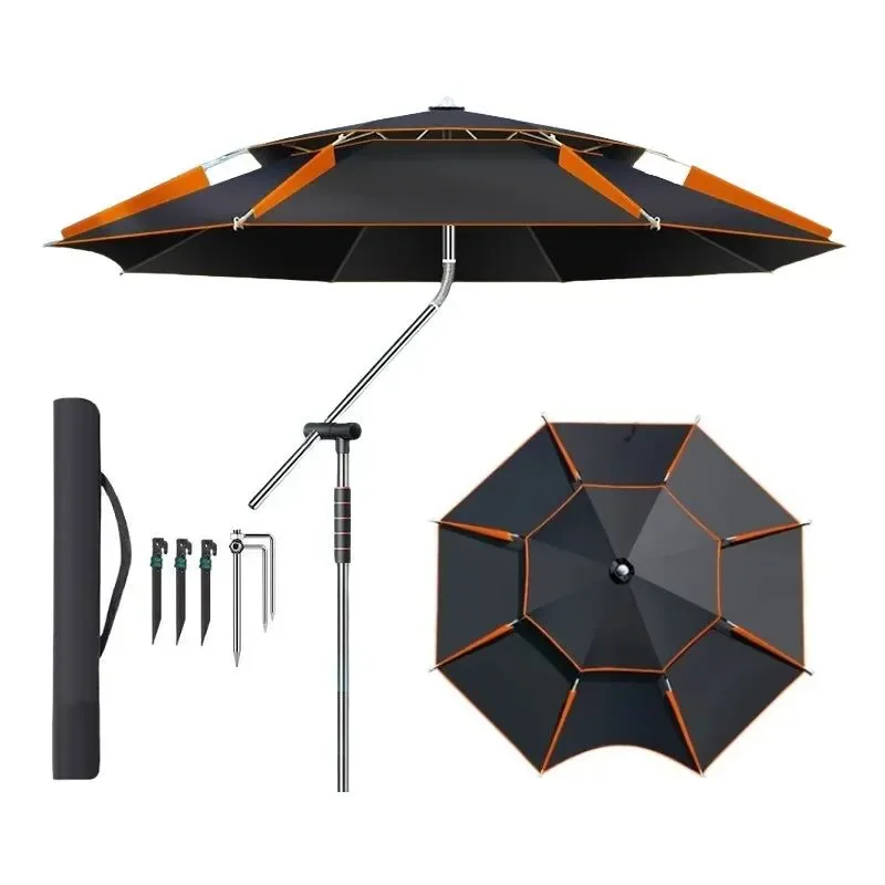 Classic Upgraded Fishing Umbrella – Large 2.0–2.6M Parasol with Aluminum Rod 360° Adjustable Waterproof Professional