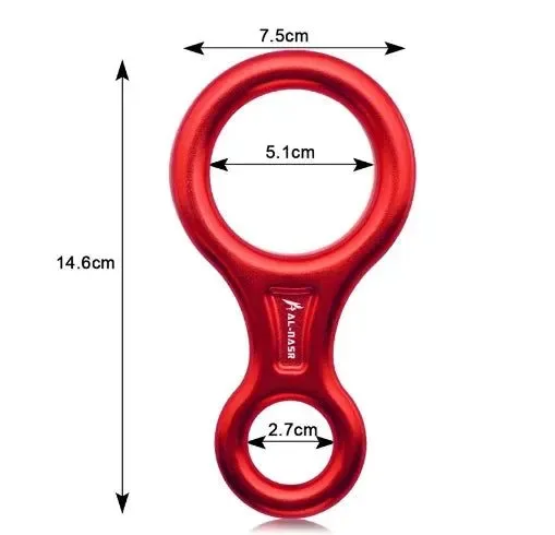 Refined 35kN Aluminum Figure 8 Carabiner – Rock Climbing Rappelling Descender and Belay Device Fine Crafted