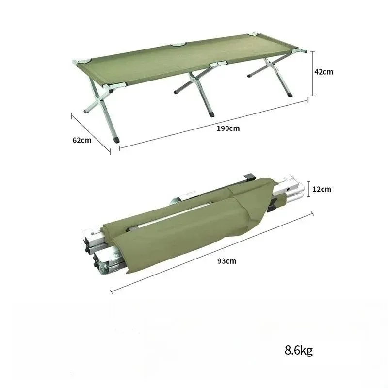 Reusable Ultralight Aluminum Alloy Camping Cot – Foldable Portable Sleeping Bed for Hiking Picnic Outdoors Practical