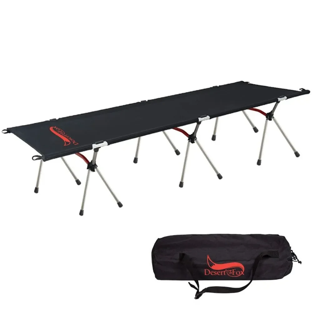 Verified Desert Fox Collapsible Camping Cot with Carry Bag – Portable Folding Sleeping Bed for Adults and Kids Elite