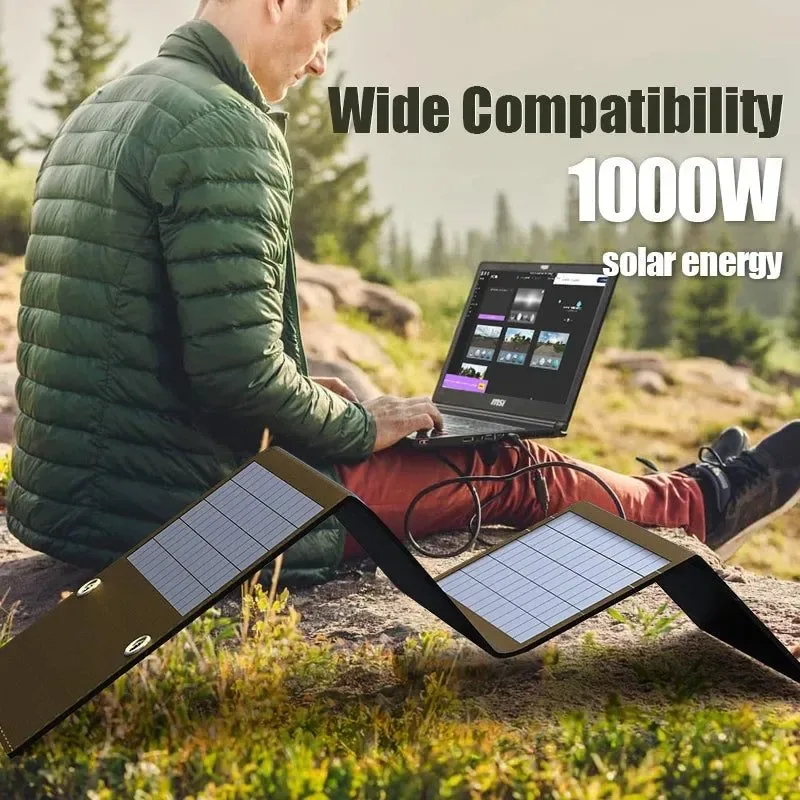 Superior 1000W Portable Folding Solar Panel Bag with USB DC Output – Outdoor Power Supply for Phones Generators Camping High-Performance