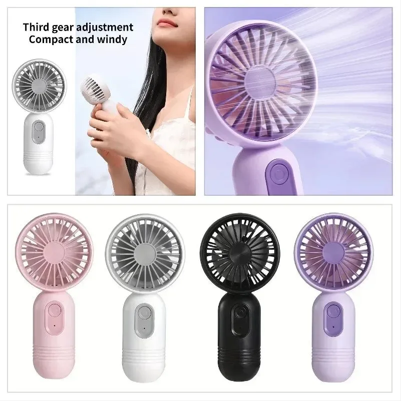 Soft Mini Portable USB Fan – 3-Speed Handheld Cooling for Office Travel Camping Healthy