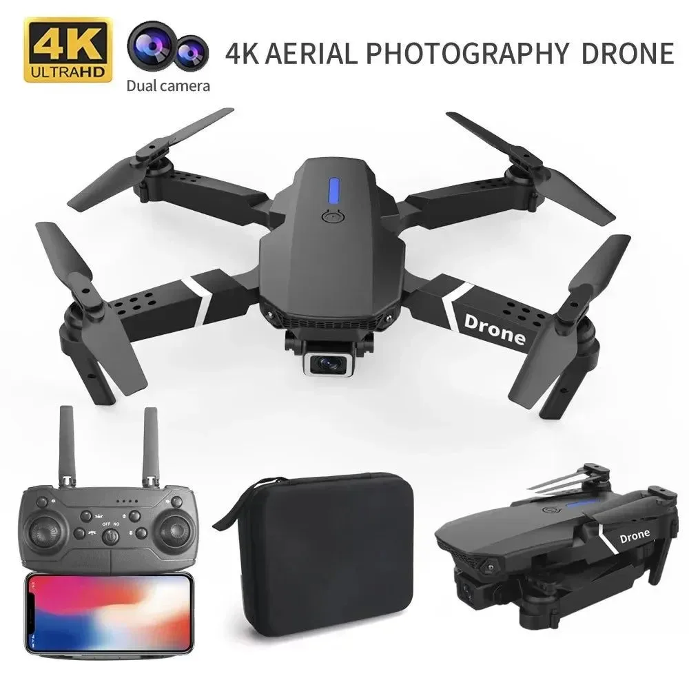 Reusable E88 4K Drone with 1080P Dual Camera – WiFi FPV Foldable RC Quadcopter with Altitude Hold SPECIFICATIONS Healthy