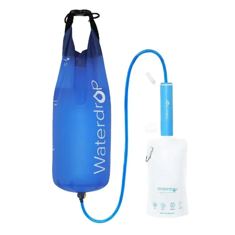Premium Material Waterdrop Gravity Water Filter Straw – Portable Camping Water Purifier for Survival Travelca Certified