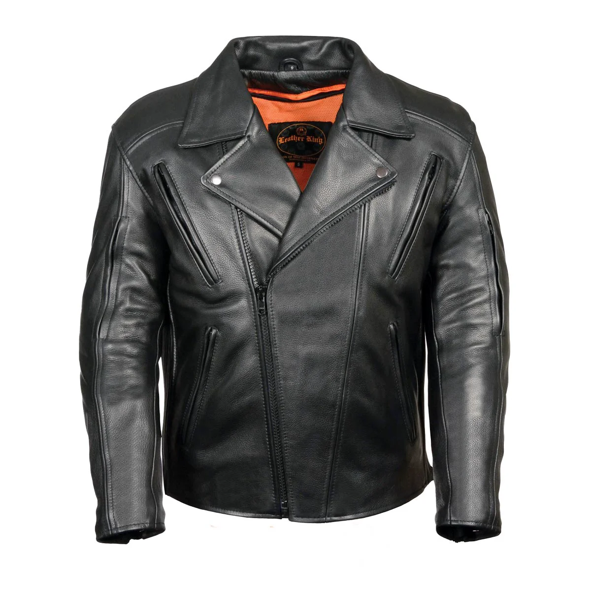 Expertly Made Milwaukee Leather Men’s Premium Black Leather Beltless MC Style Motorcycle Jacket w Side Stretch – SH1057 High-Performance