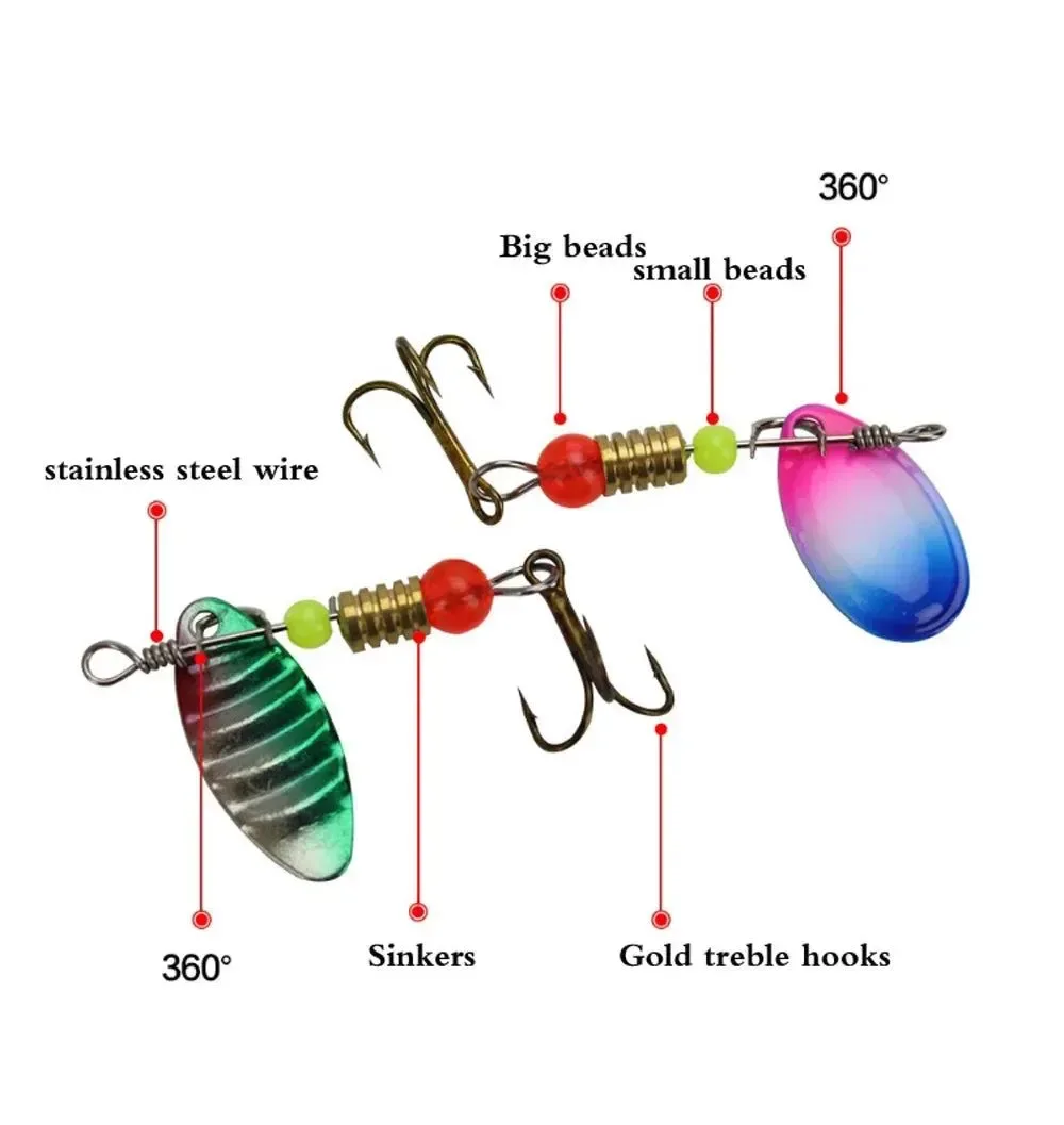 Smart 30 10Pcs Spinning Fishing Lure Set – Premium Spoon Bait Kit for Freshwater Saltwater Safe
