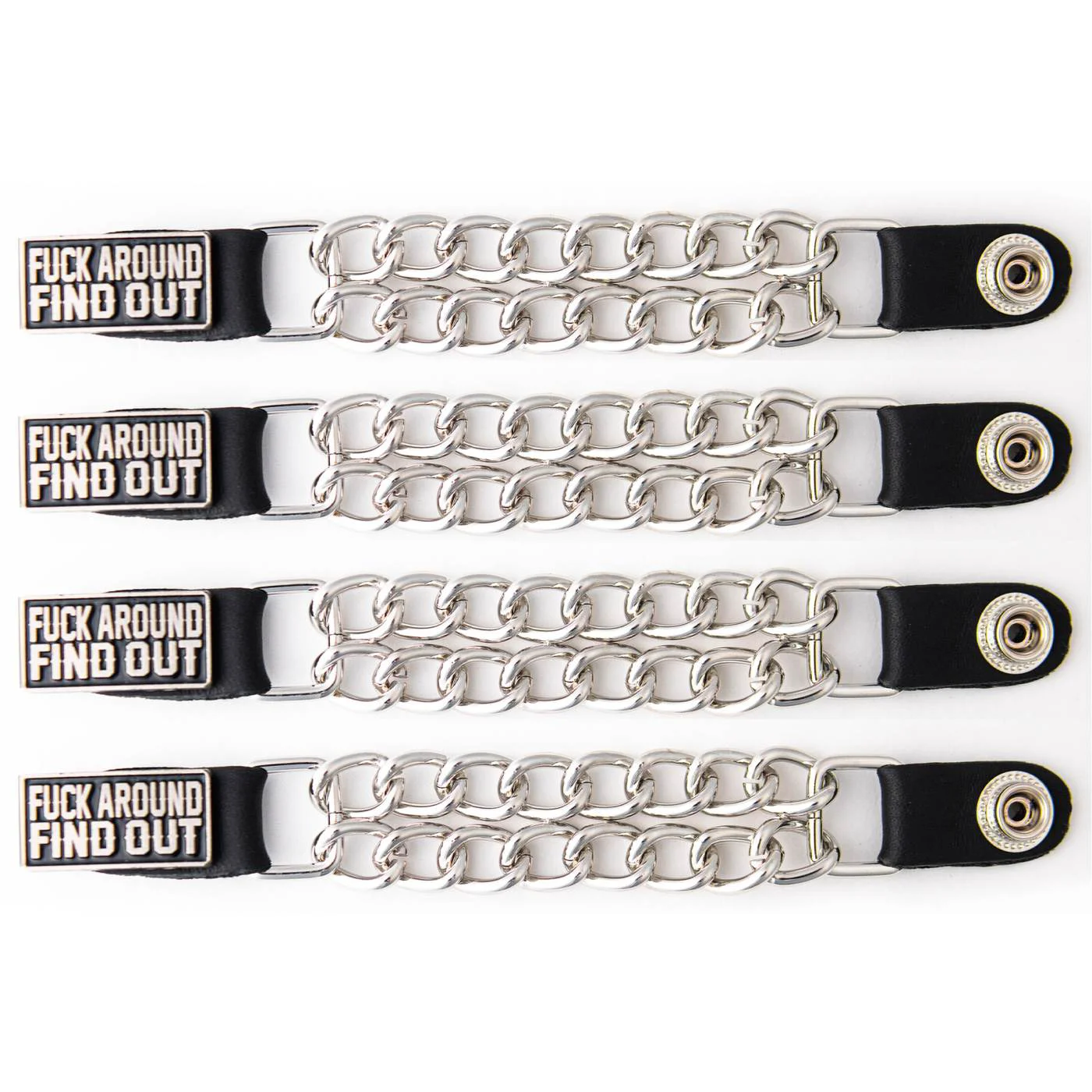 Premium Milwaukee Leather 4-Piece Vest Extender Set – FAFO Double Chrome Chains 4-Inch-MLA6030SET Original