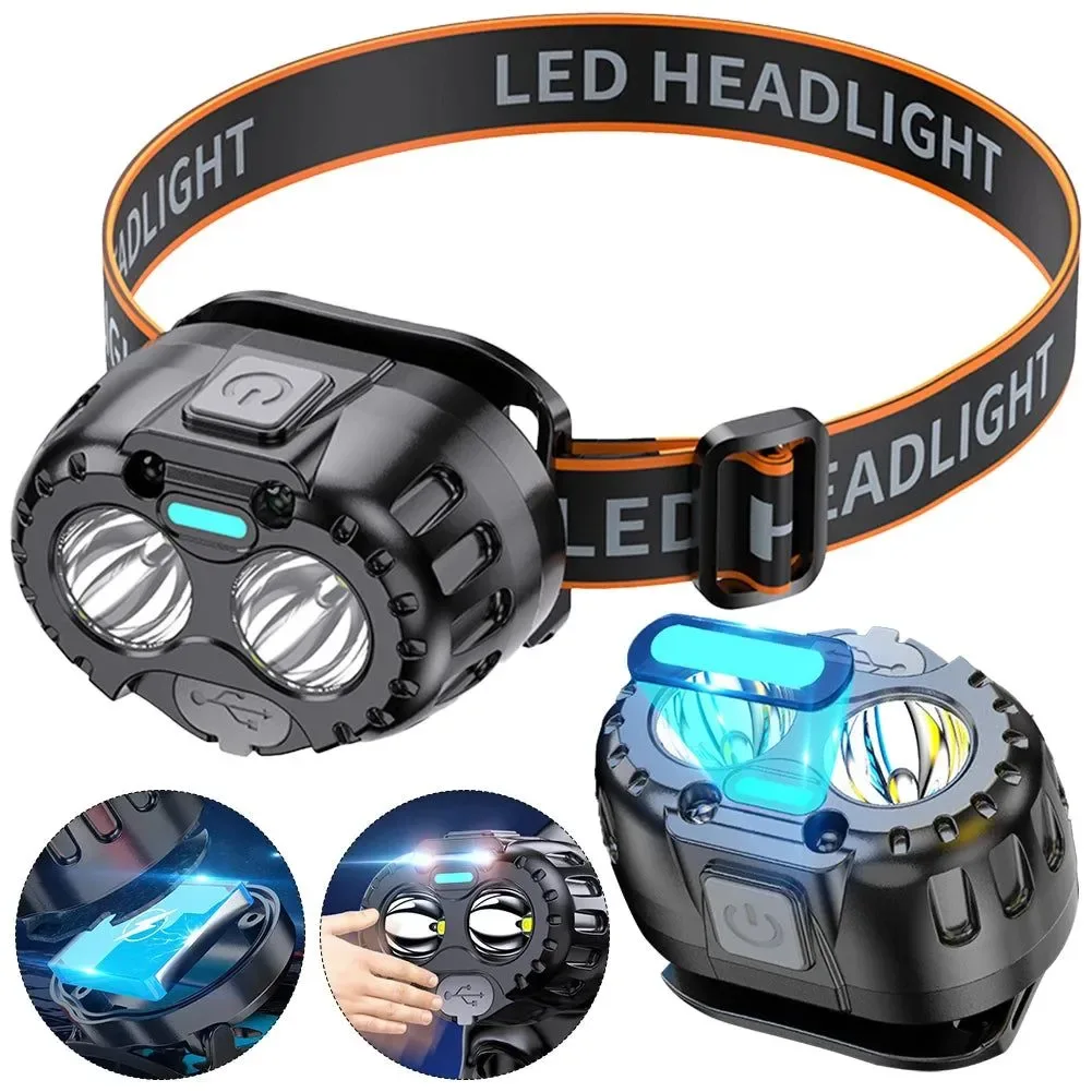 High-Quality 250LM LED Headlamp – IPX4 Waterproof Rechargeable Headlight for Camping Hiking Fishing 500mAh Battery XPE LED Adjustable Strap Optimized