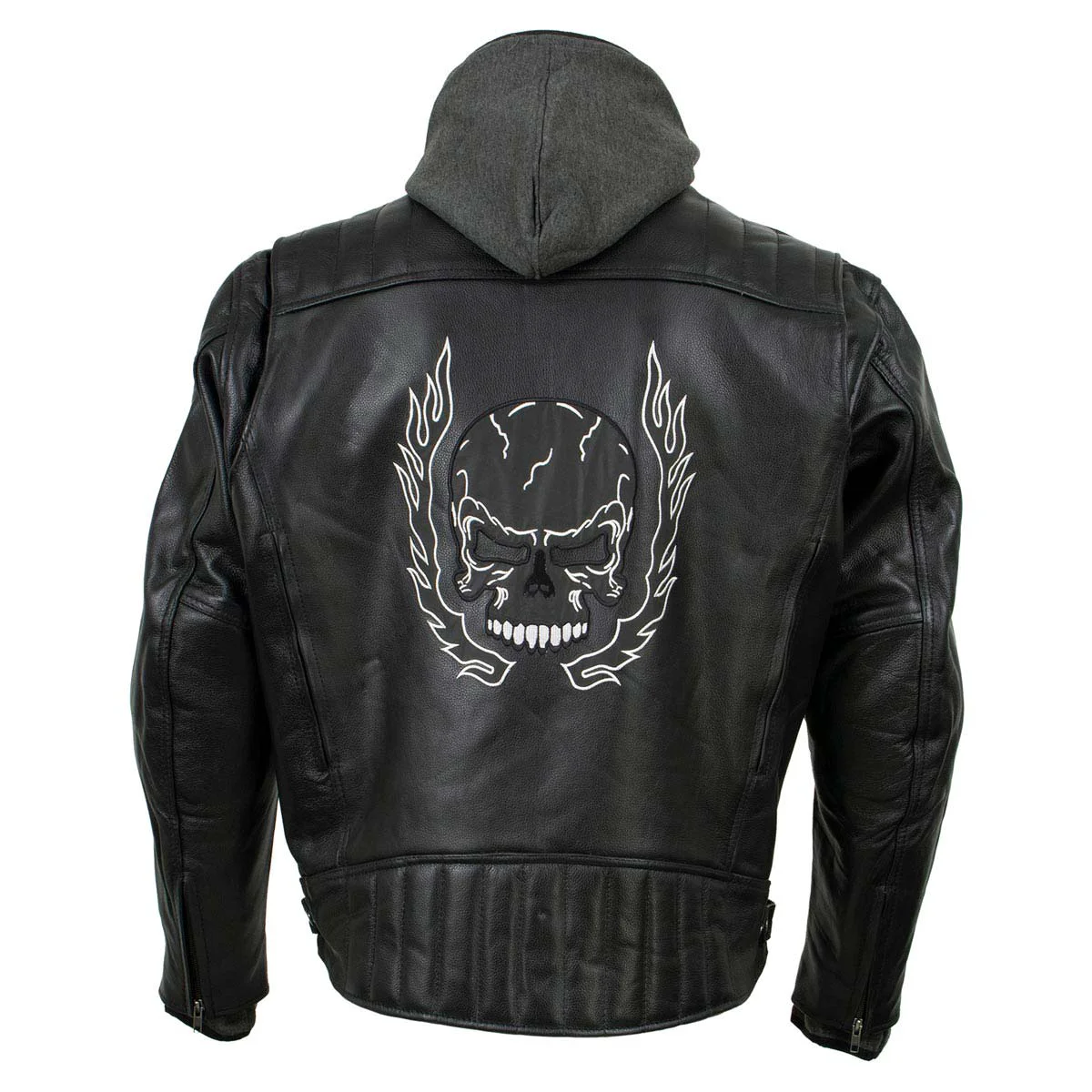 Functional Milwaukee Leather Men’s Alibi Black Leather Motorcycle Jacket w CE Armor Removable Hoodie – LKM17021 Expertly Made