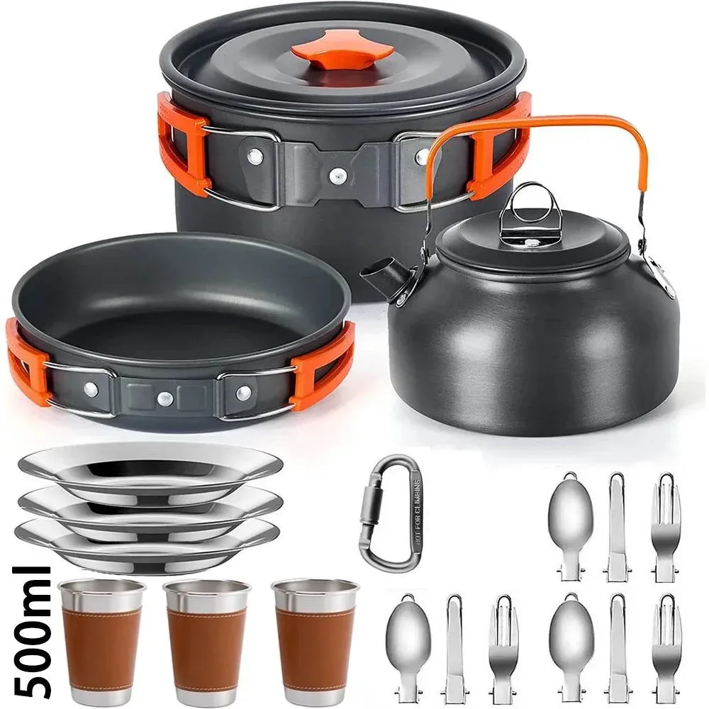 Expertly Made Ultralight Camping Cookware Set – Non-Stick 3-Piece Aluminum Pot Pan Kettle Fine