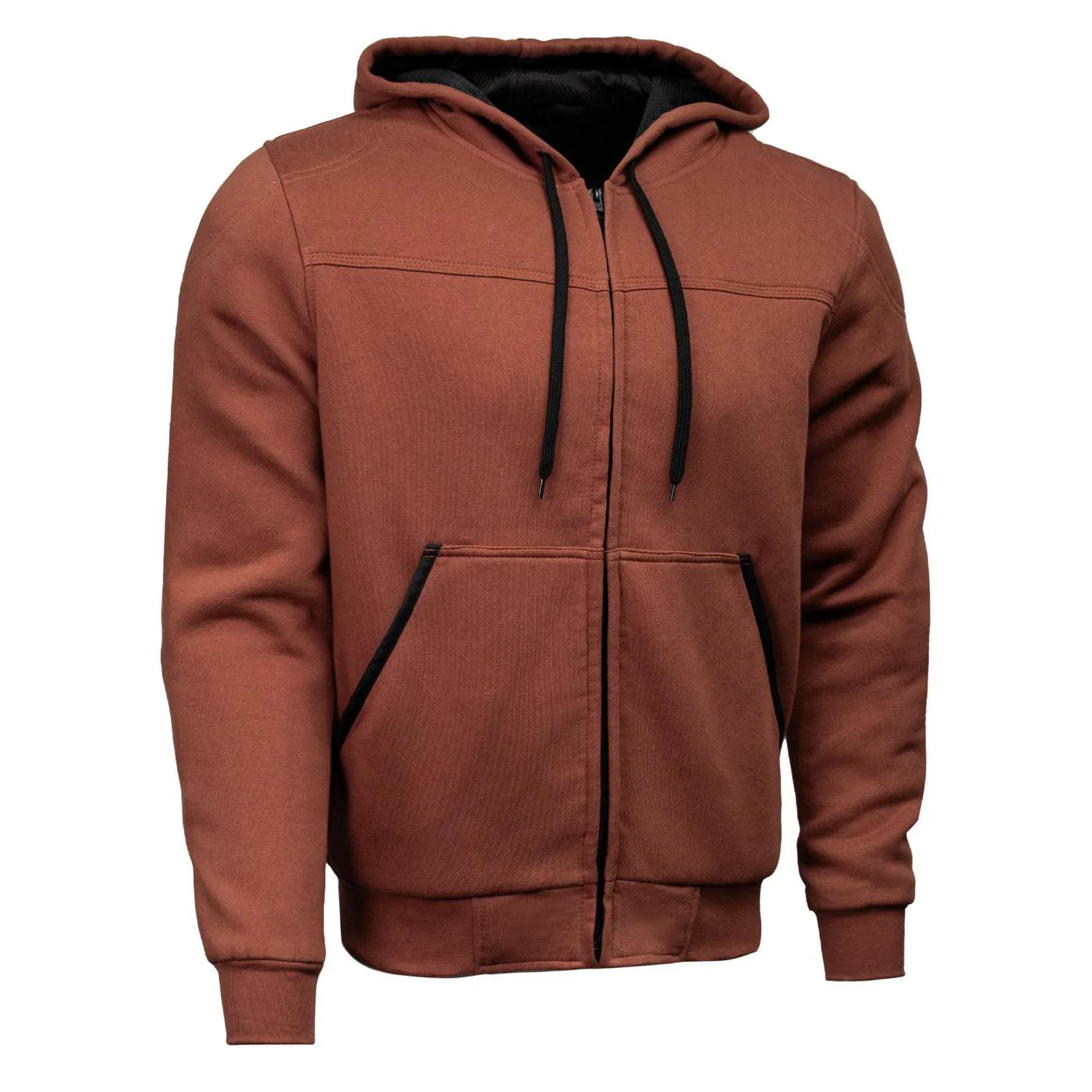 High-End Milwaukee Leather Men’s Copper Streetguard Riding Hoodie – Aramid Reinforced with CE Shoulder and Elbow Armor – MPM1771 Responsible