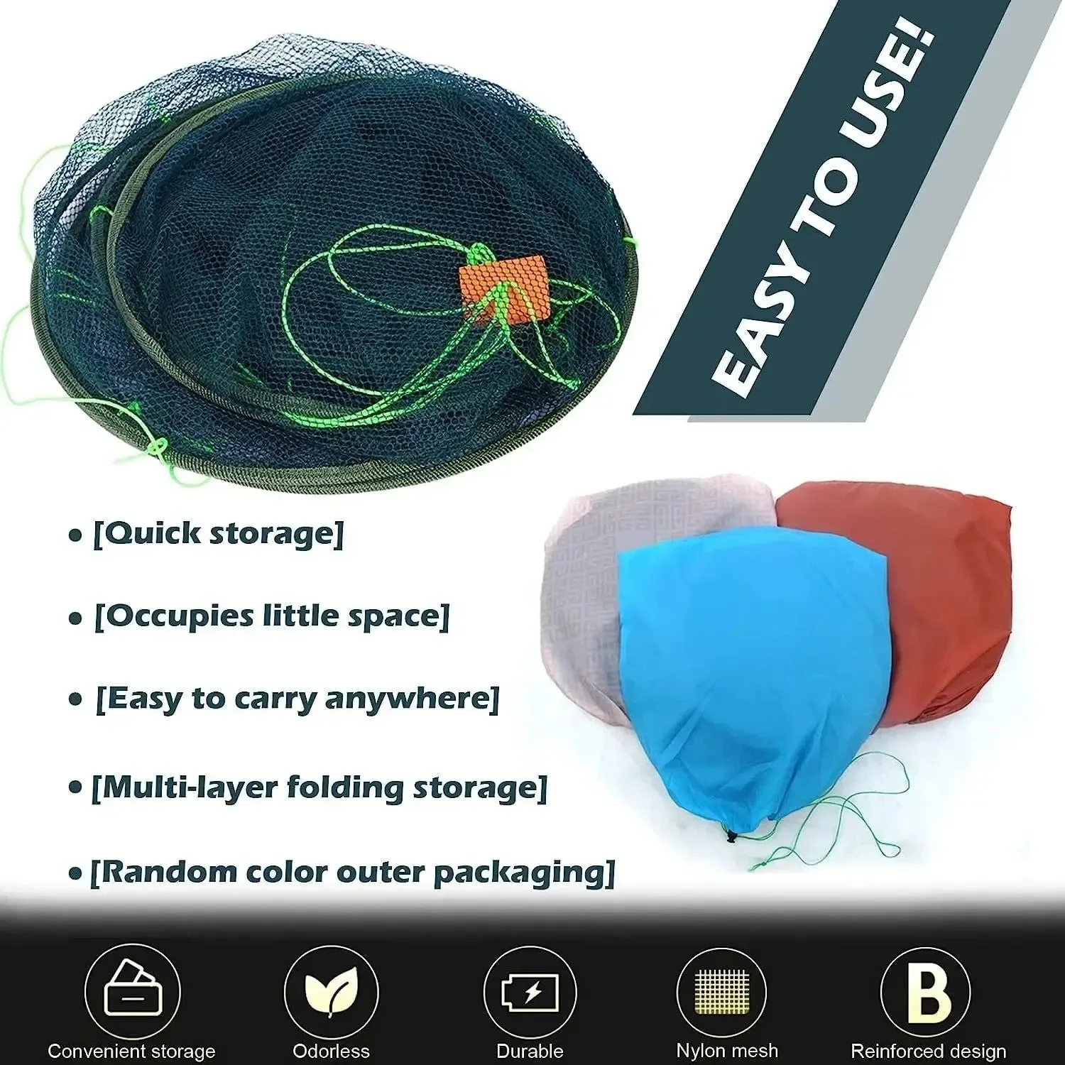 Quality Foldable Drop Fishing Net – Crayfish Shrimp Crab Catcher Landing Net for Pier Harbour Pond Fishing Sophisticated