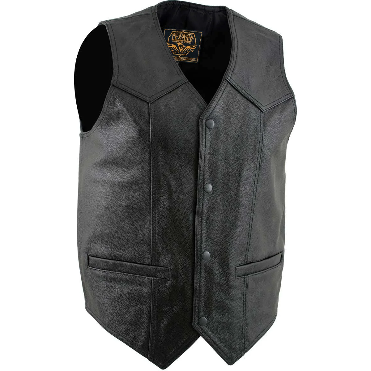 Trendy Milwaukee Leather Men’s Black Classic Western Style Motorcycle Leather Rider Vest – LKM3778 Superior