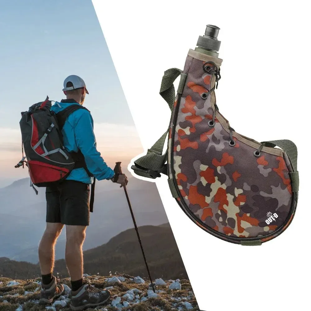 Recyclable 800ml Outdoor Hydration Bottle Portable Sports Water Kettle with Shoulder Strap for Hiking Backpacking Trendy