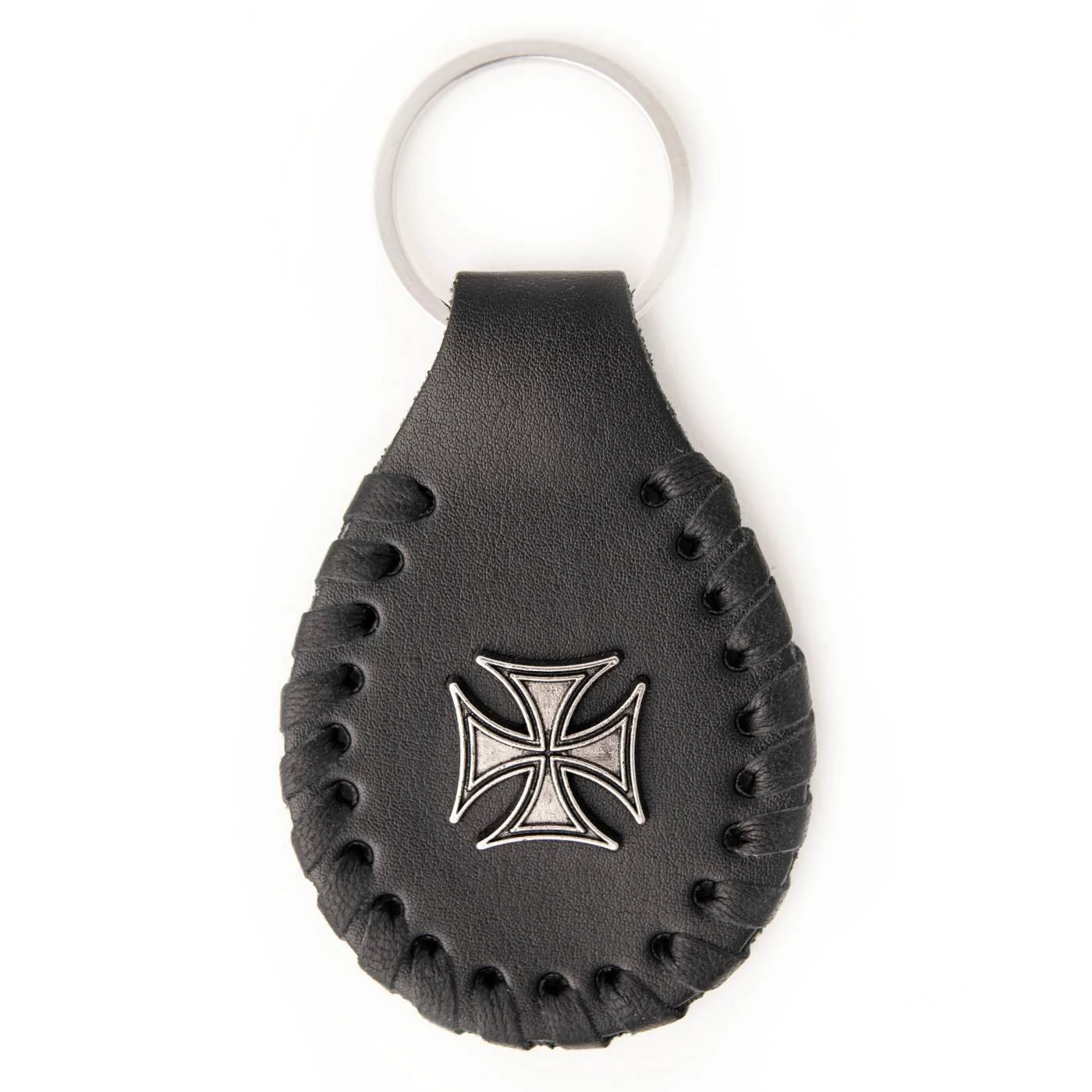 World-Class Milwaukee Leather Black Iron Cross Pewter Emblem Key Chain – MLA9518 Fast