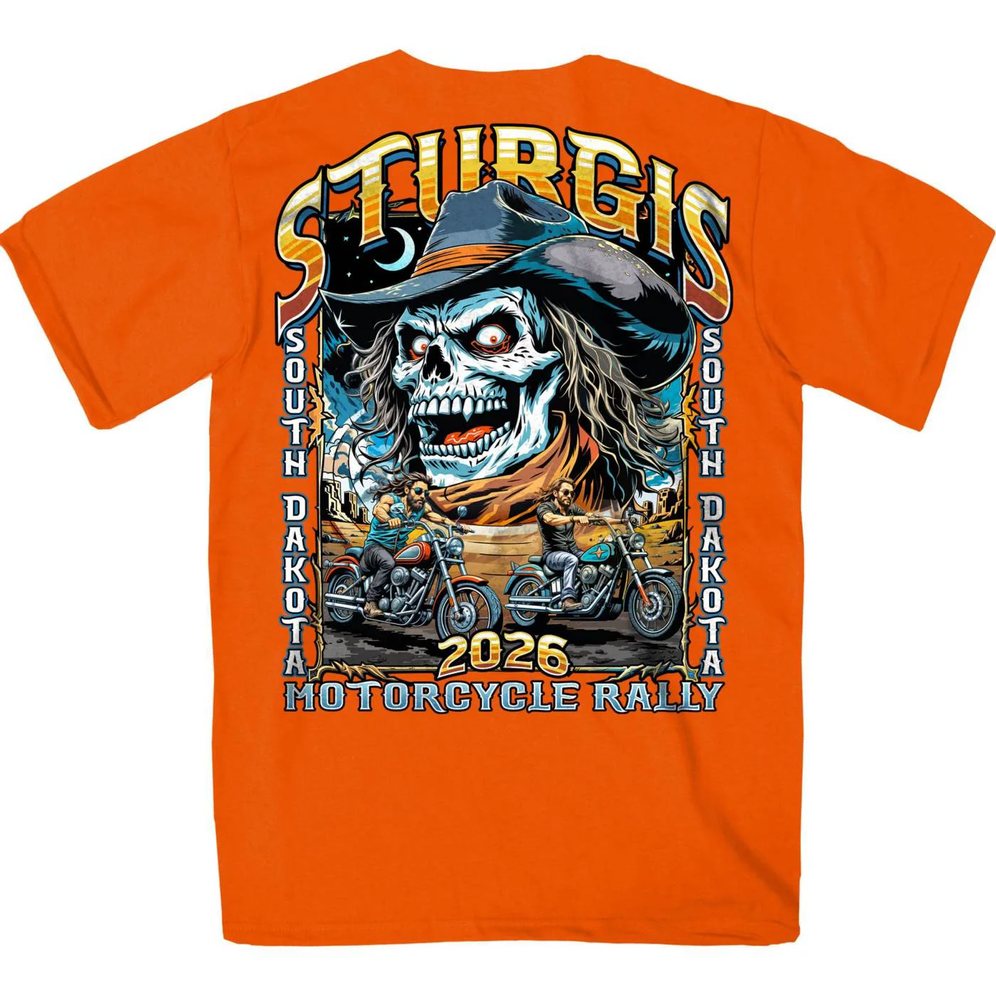 World-Class 2026 Sturgis Motorcycle Rally Skull Chaser Numone Men’s Orange Short Sleeve T-Shirt – SPB1215 Carefully Designed