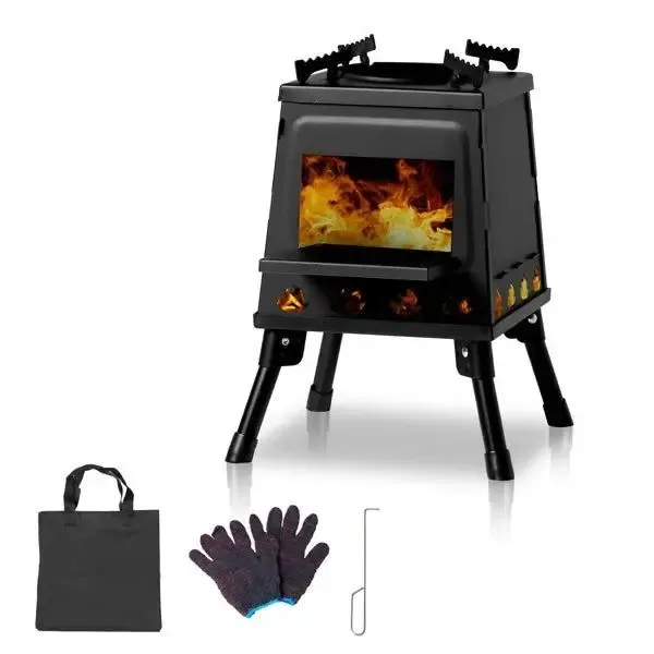 Genuine Alloy Wood Burning Camping Stove Portable Fuel-Efficient Outdoor Cook Stove with No Propane Needed Fast