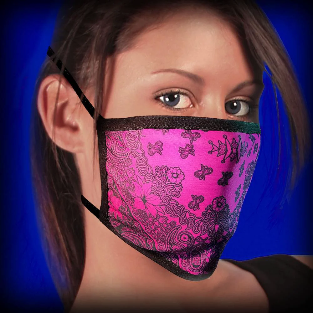 Optimized Hot Leathers FMD1012 Pink Paisley Face Mask Premium