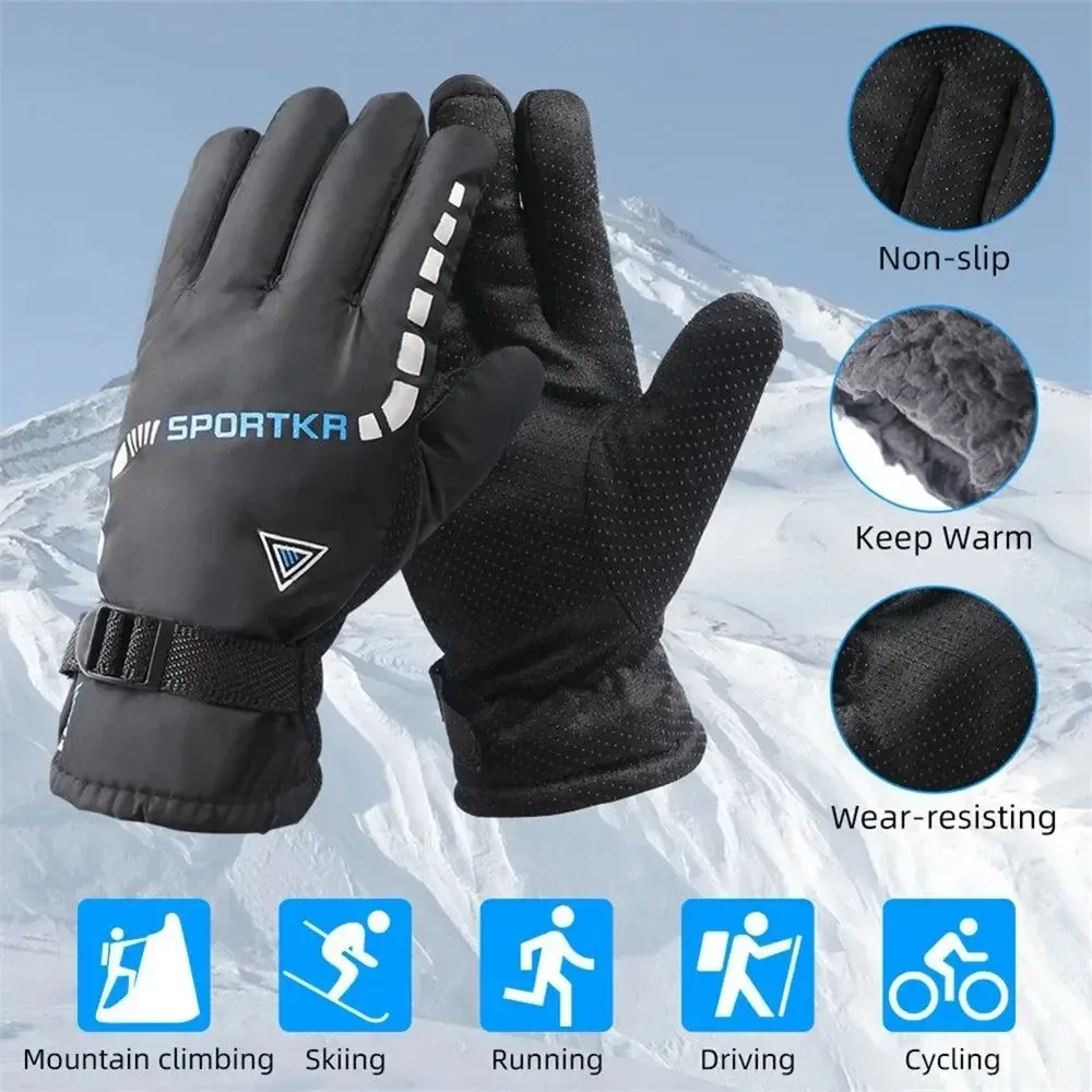 Organic Waterproof Unisex Winter Gloves – Thickened Fleece Windproof Non-Slip for Skiing Cycling Sustainable