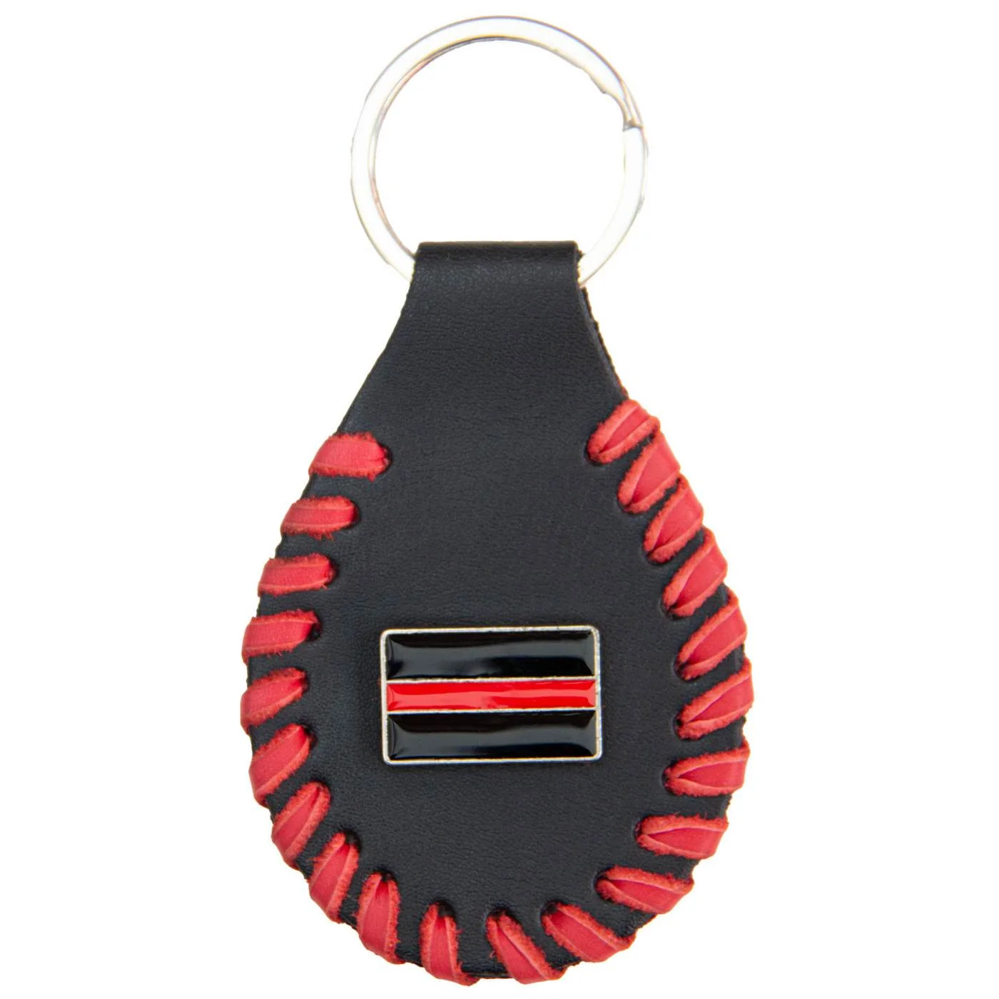 Official Milwaukee Leather Thin Red Line Head Pewter Emblem Key Chain – MLA9507 Reusable
