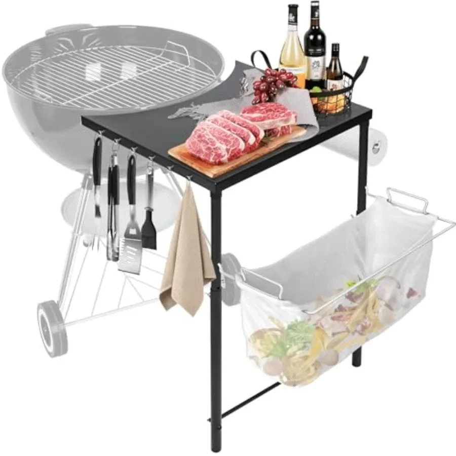 Smooth Grill Side Table for Weber Kettle 22 26 Smokey Mountain 22 Master Touch Premium – BBQ Work Surface Grill Side Table for Weber Kettle 22 26 Smokey Mountain 22 Master Touch Premium – Outdoor BBQ Work Surface Fine
