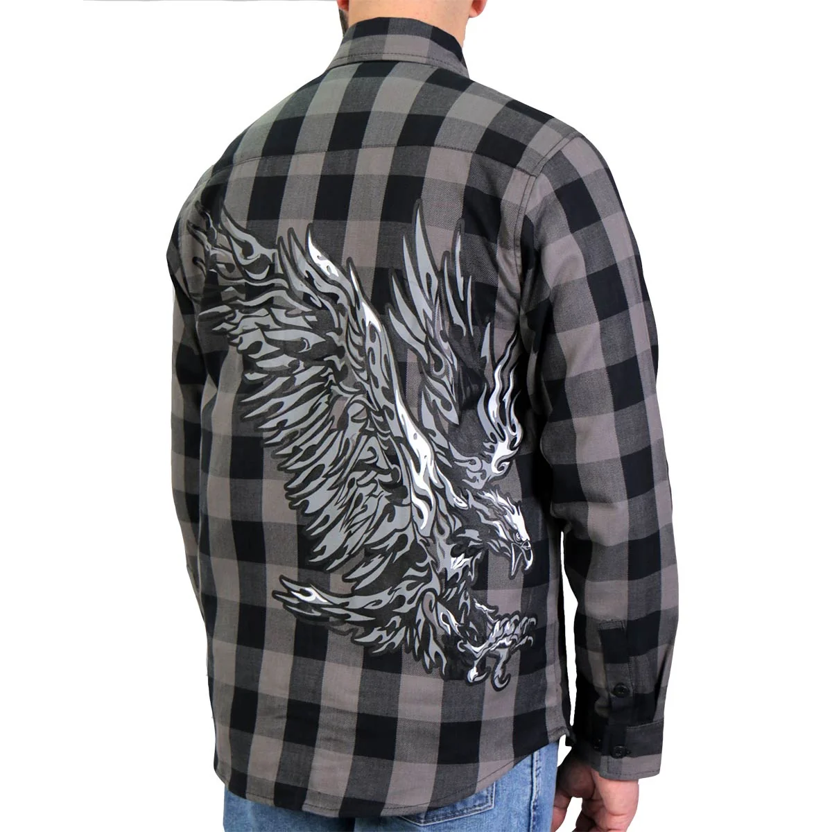 Enhanced Hot Leathers FLM2102 Men’s Tribal Eagle Flannel Long Sleeve Shirt Specialty