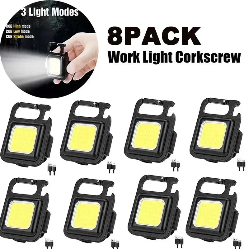 Smooth 800-Lumen USB Rechargeable Mini LED Flashlight Waterproof Keychain Pocket Torch with Magnetic Base – Multi-Pack 2–8 Pieces 800-Lumen USB Rechargeable Mini LED Flashlight – Waterproof Keychain Pocket Torch Powerful