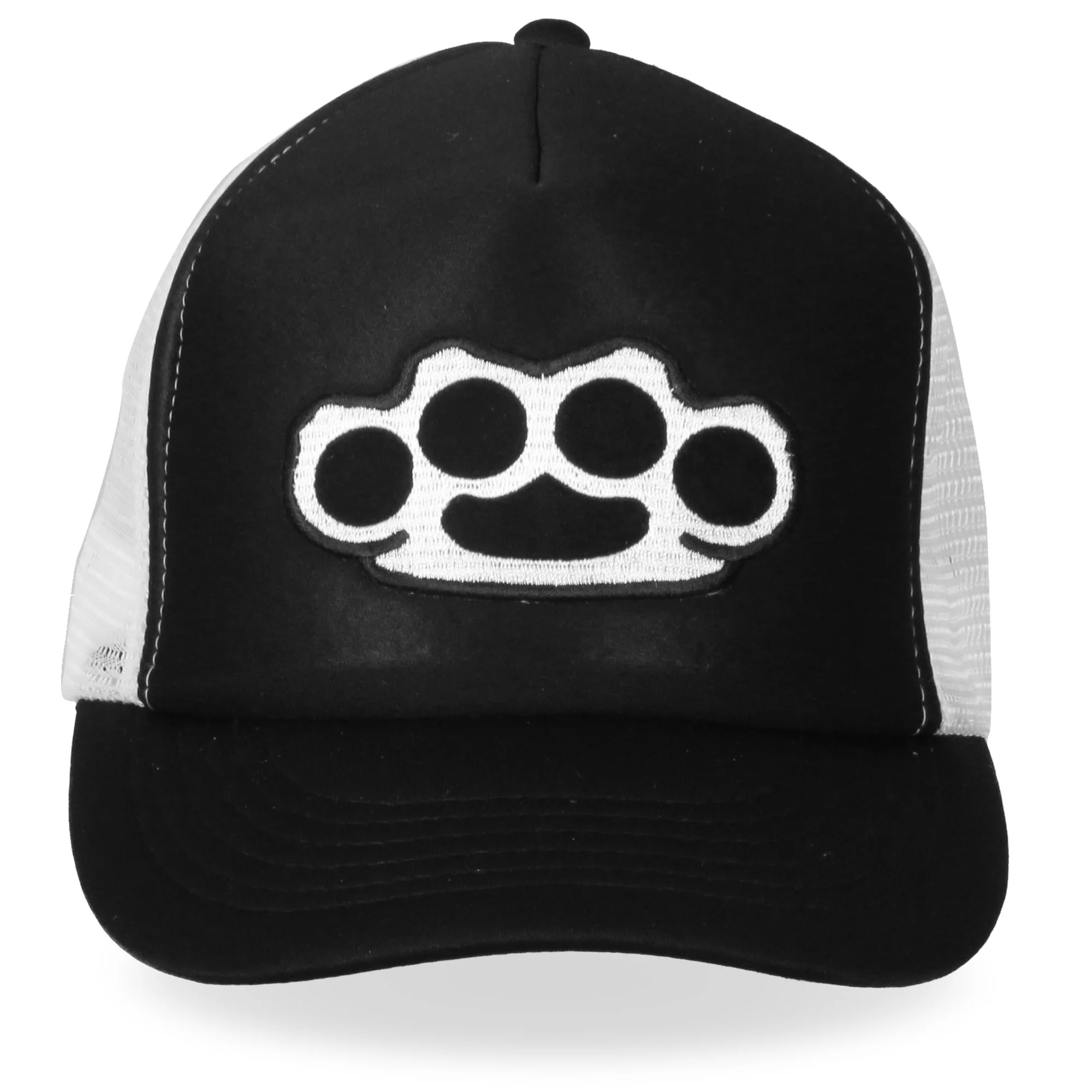 Effective Hot Leathers GSH1009 Knuckles Black and White Trucker Hat Convenient