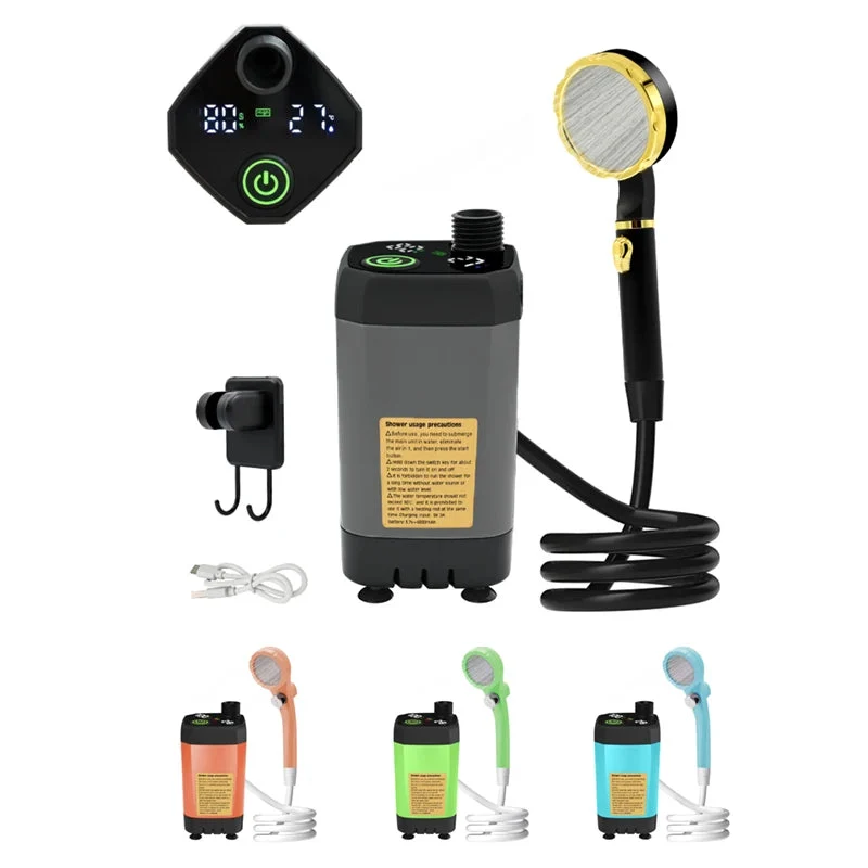 Responsible 6000mAh Portable Camping Shower Pump Digital Display Genuine
