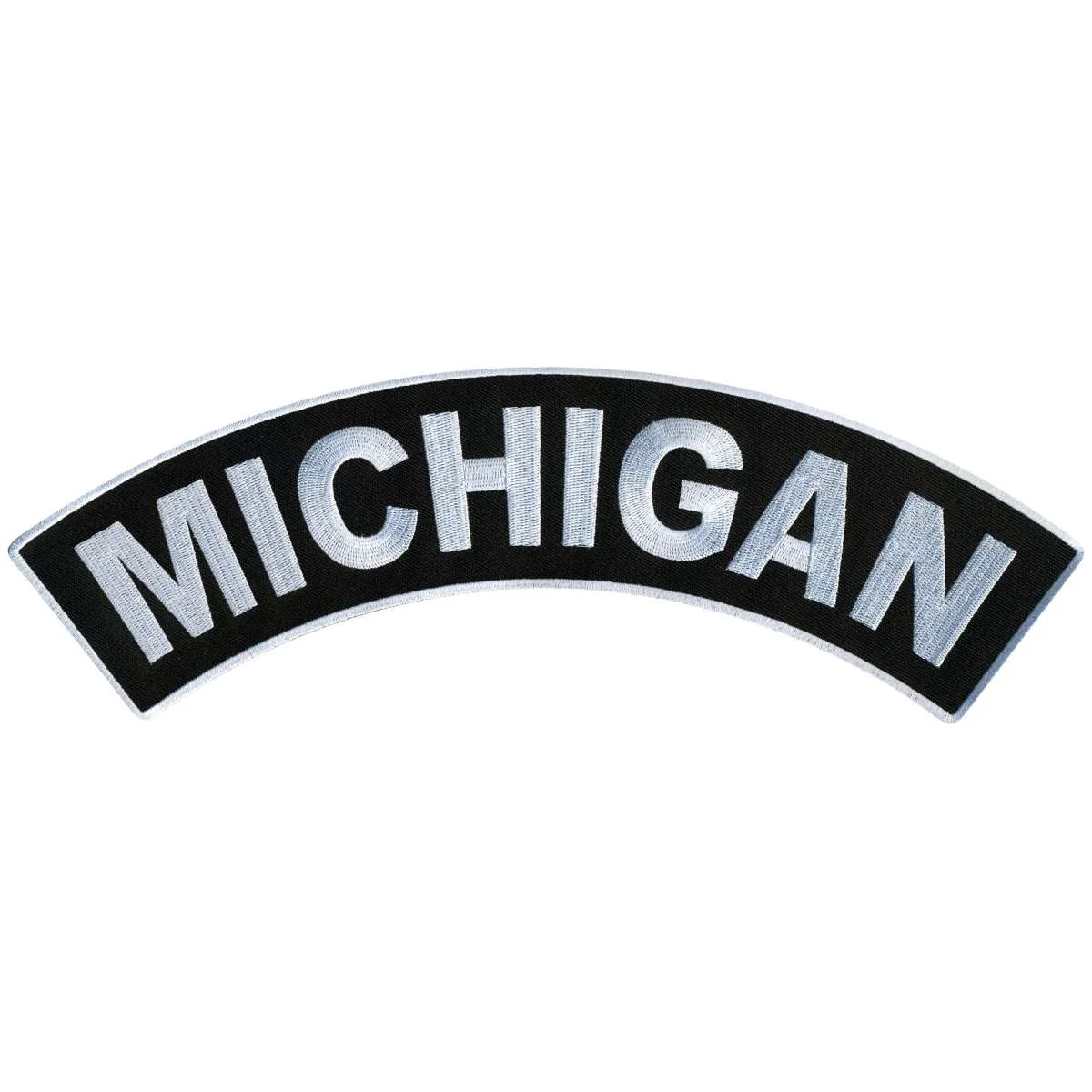 Excellent Hot Leathers Michigan 12 X 3 Top Rocker Patch PPM4043 Lightweight