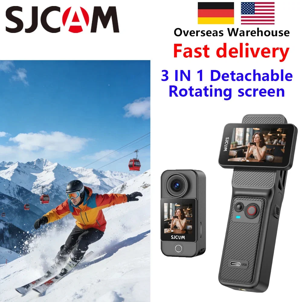 Reliable SJCAM C400 4K Pocket Camcorder – Dual Stabilisation 30m Waterproof WiFi Rotating Touch Screen for Travel Vlogging Unique