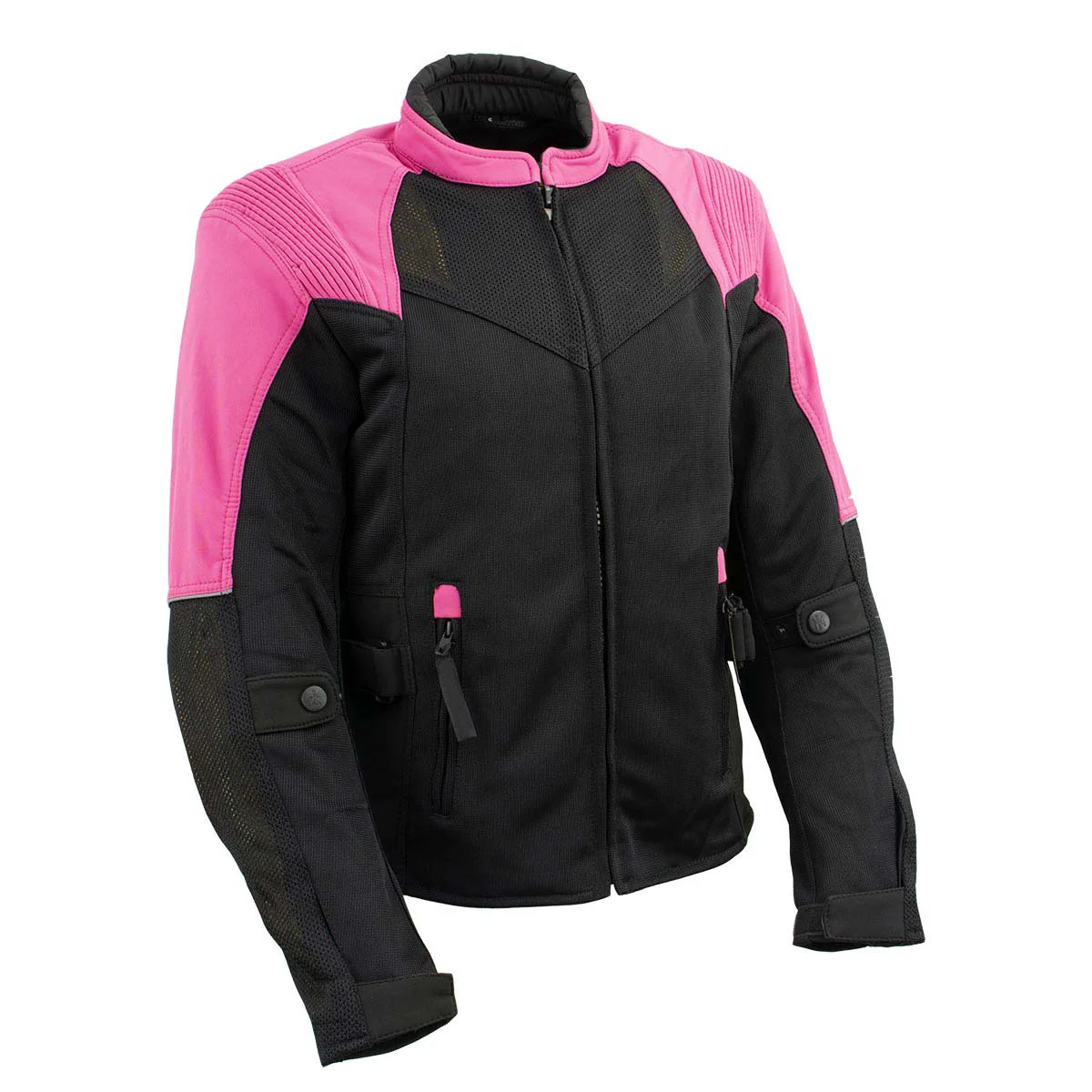 Official Milwaukee Leather Women’s Be Cool Black Fuchsia Textile Motorcycle Jacket w CE Armor – MPL22702 Fine Crafted