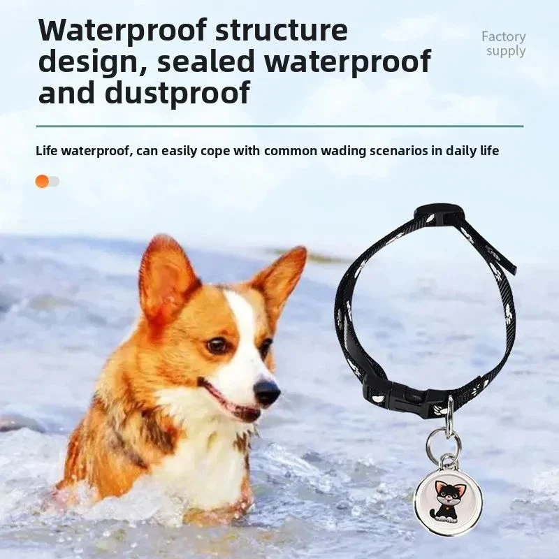 Durable Waterproof Bluetooth Pet GPS Tracker for Dogs Cats – -Time Anti-Loss Locator Device for Pet Collar Healthy