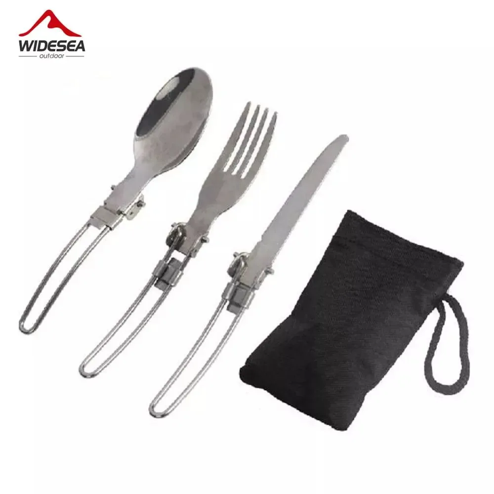 Flexible Juego de cubiertos plegables de acero inoxidable vajilla portátil para exteriores i para camping y picnics. Healthy