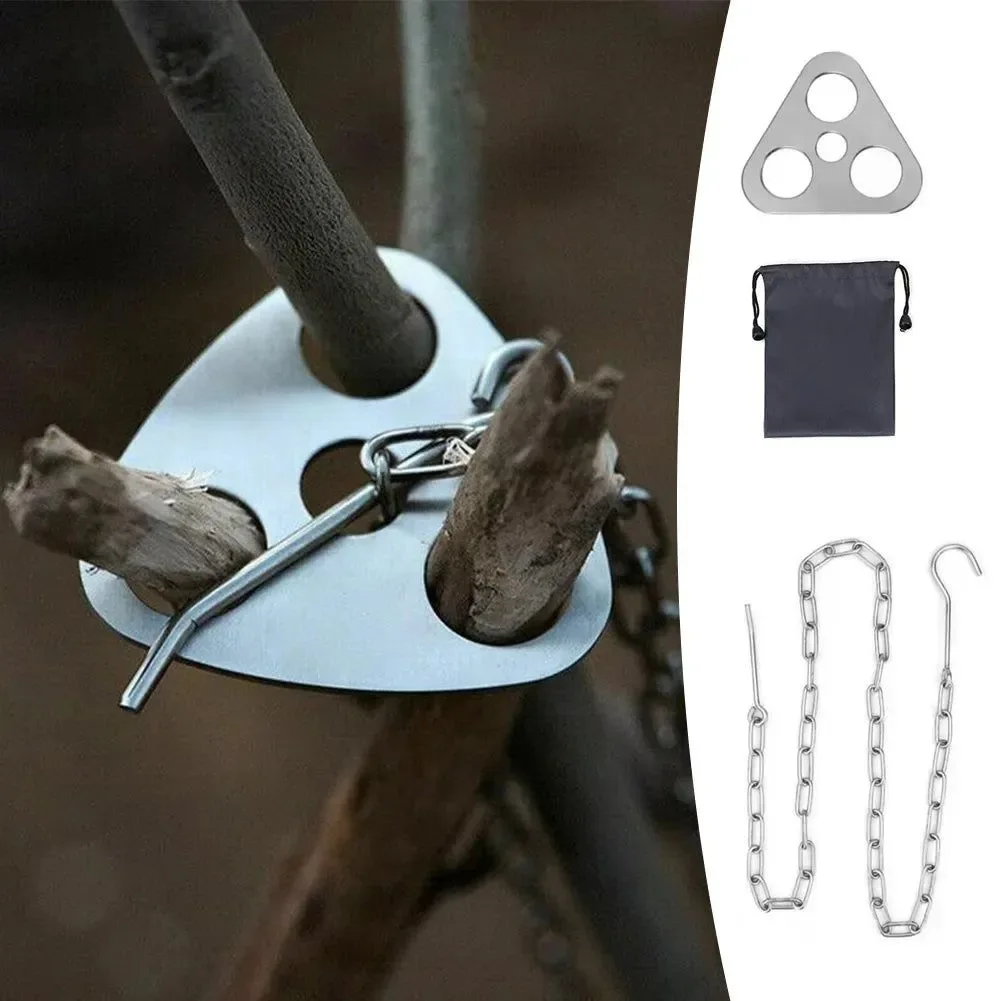Top-Quality Trípode colgante para camping con bolsa soporte de acero multifuncional para cocinar al aire libre y hacer fogatas. High-Grade