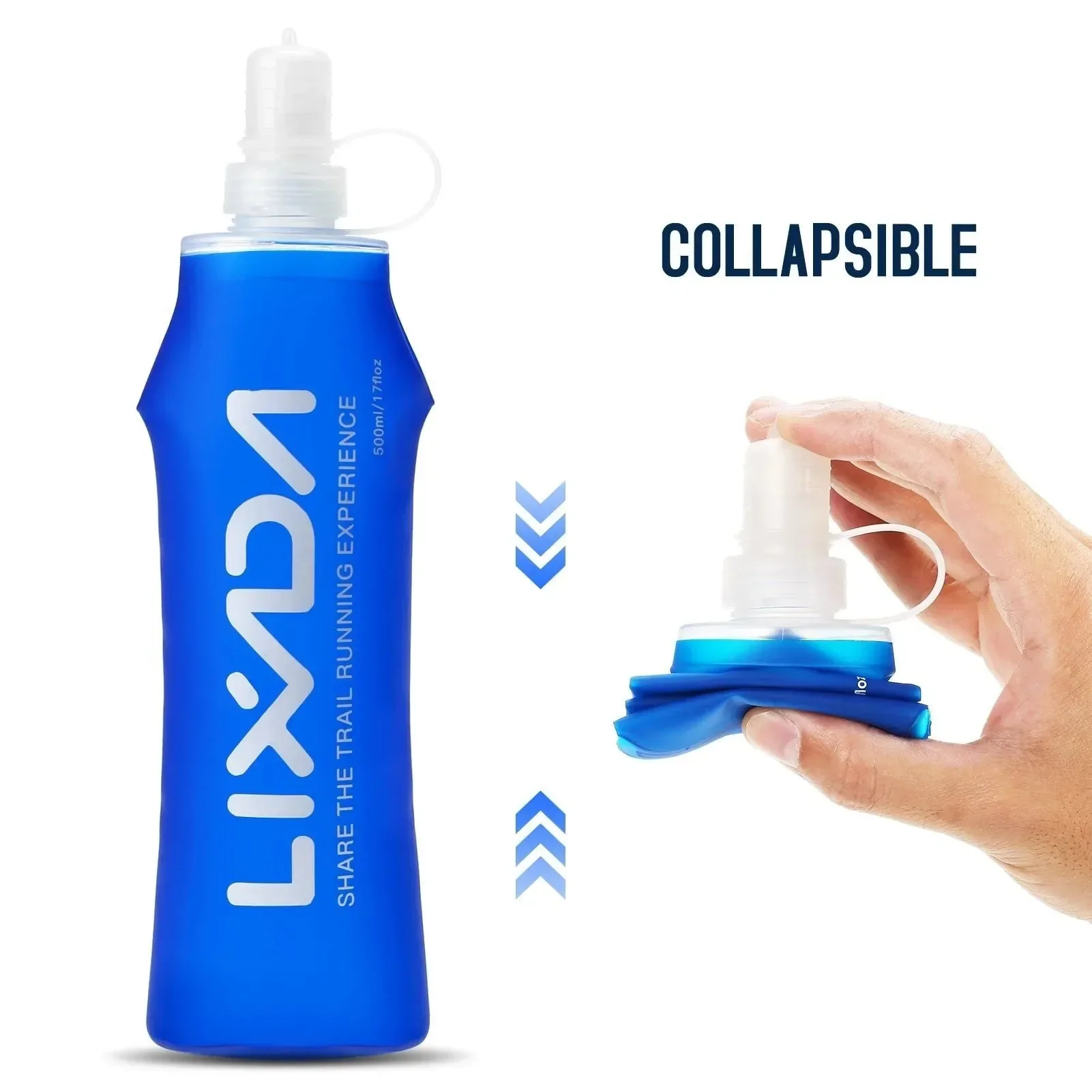 Next-Generation Botella de agua plegable portátil para hidratación – Bolsa de agua blanda de 0 5 l para correr hacer senderismo andar en bicicleta y escalar Exceptional