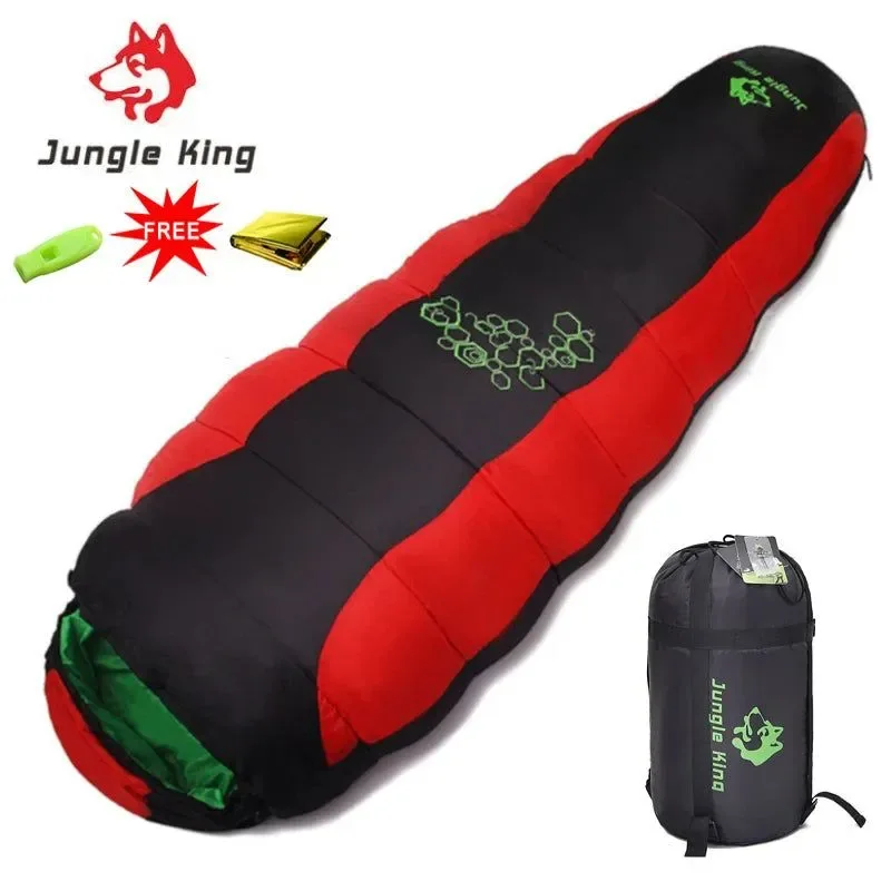 Traditional Saco de dormir para acampar JUNGLE KING CY0901 RL ligero impermeable para 4 estaciones Top-Quality