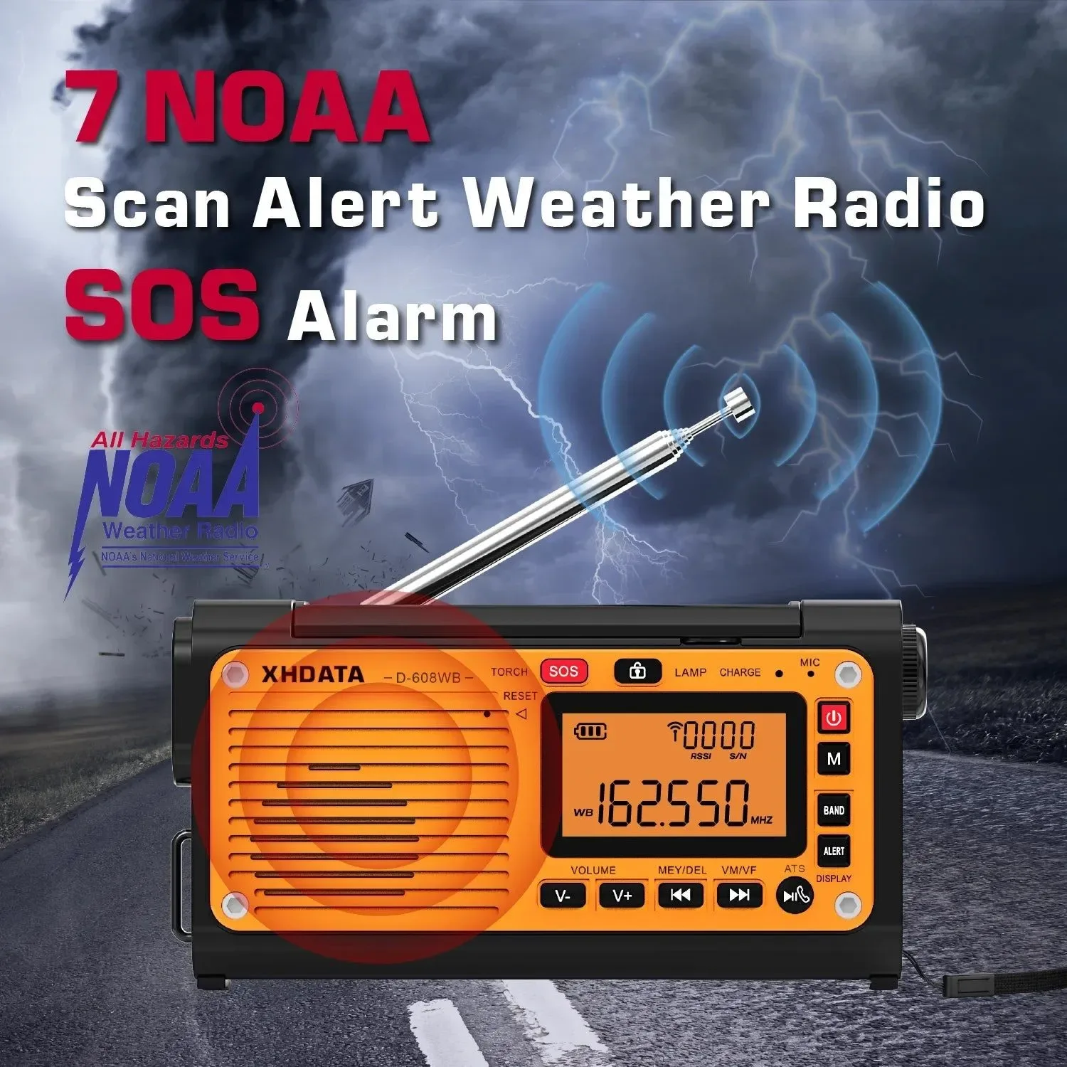 Quality Radio meteorológica de emergencia con manivela alertas FM AM SO NOAA Bluetooth cargador de teléfono y funciona con pilas. Smooth
