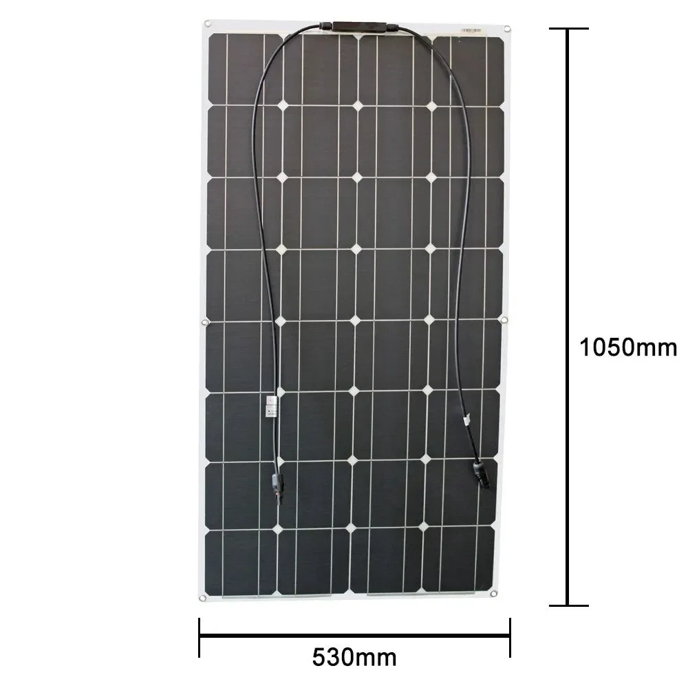 Refined Kit completo de paneles solares flexibles de 400 W 300 W 200 W y 100 W 12 V para cargadores de baterías baterías externas camping y senderismo. Contemporary
