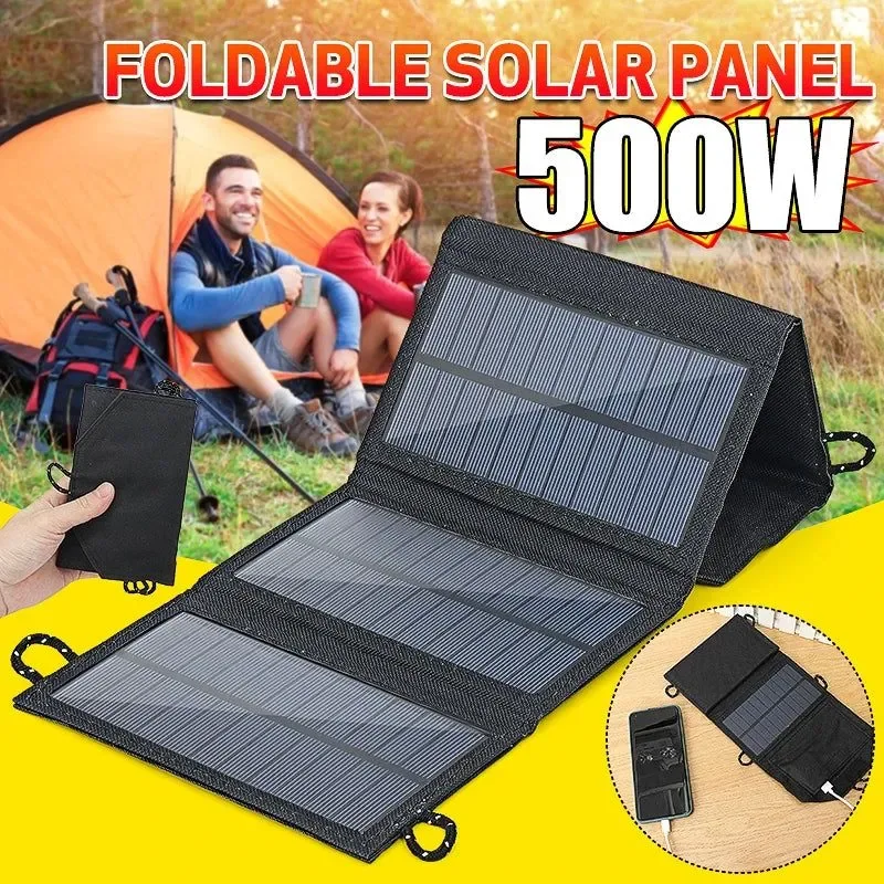 Minimalist Panel solar plegable con cargador portátil impermeable de 200 W con salida USB y CC Smart