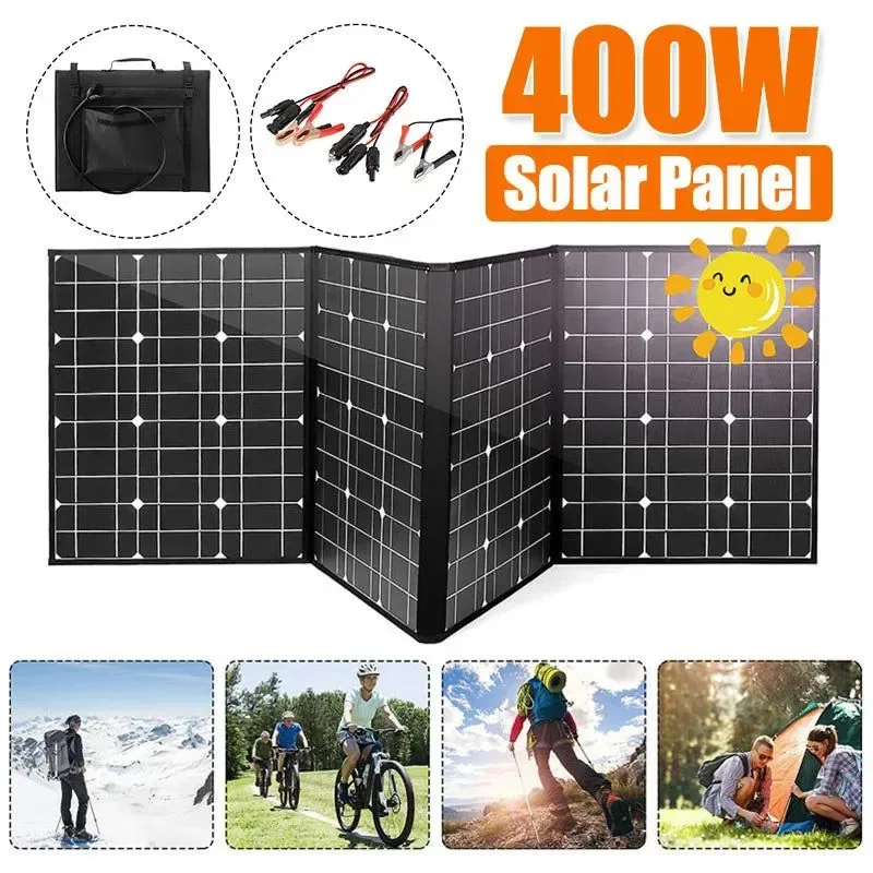 Smart Bolsa de panel solar plegable de 400 W cargador solar portátil e impermeable para baterías externas camping y senderismo. Environmentally Friendly