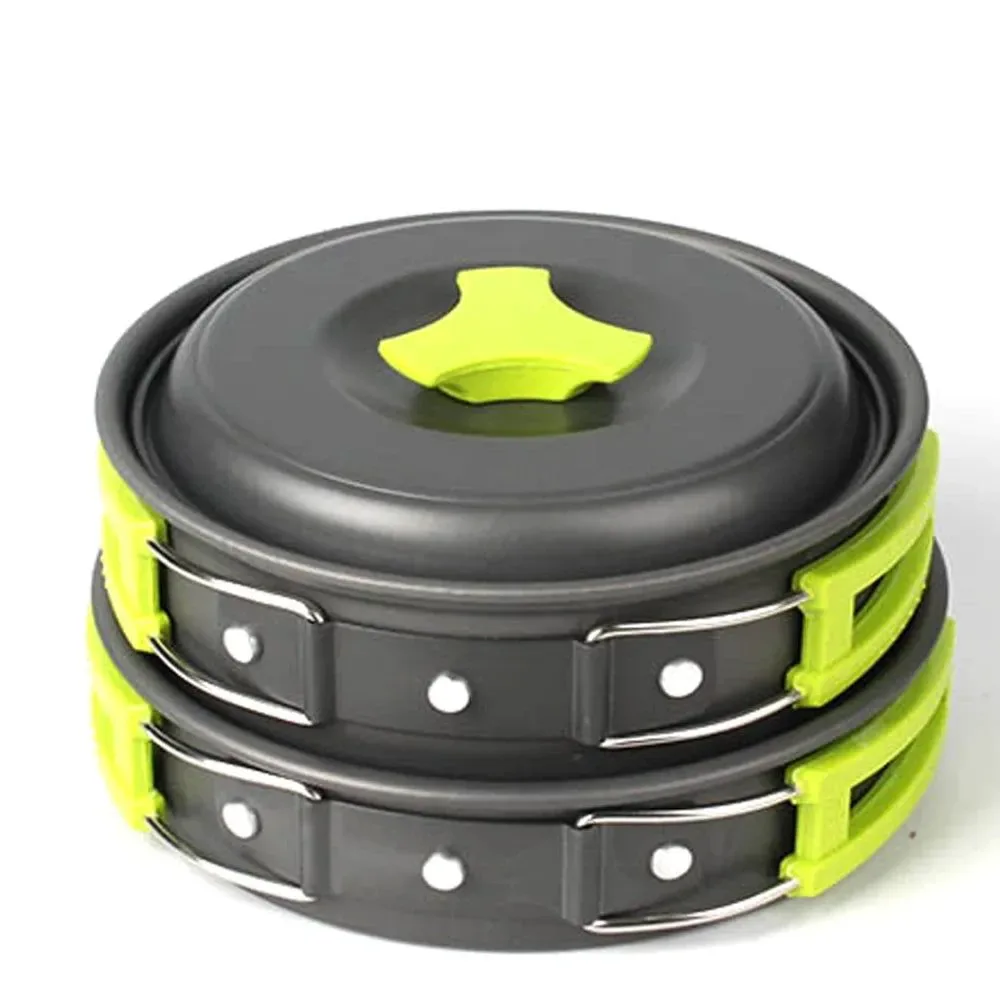 Elite Juego de utensilios de cocina portátiles de 6 piezas olla tazón y cuchara para acampar de 2 a 3 personas para senderismo y mochilerismo al aire libre. Excellent