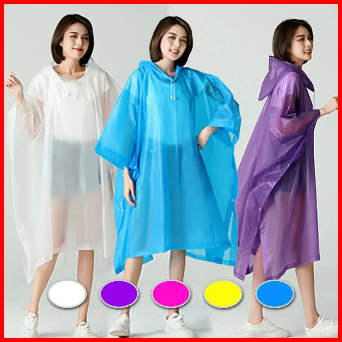 Exceptional Poncho impermeable reutilizable y portátil con capucha para hombre y mujer. Superior
