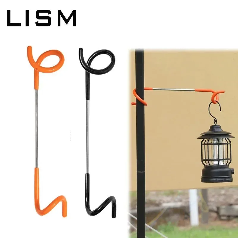 Durable Gancho de acero inoxidable para poste de luz de camping – Soporte ajustable para lámpara de tienda de campaña para pesca y caza al aire libre modelo C70 Detailed