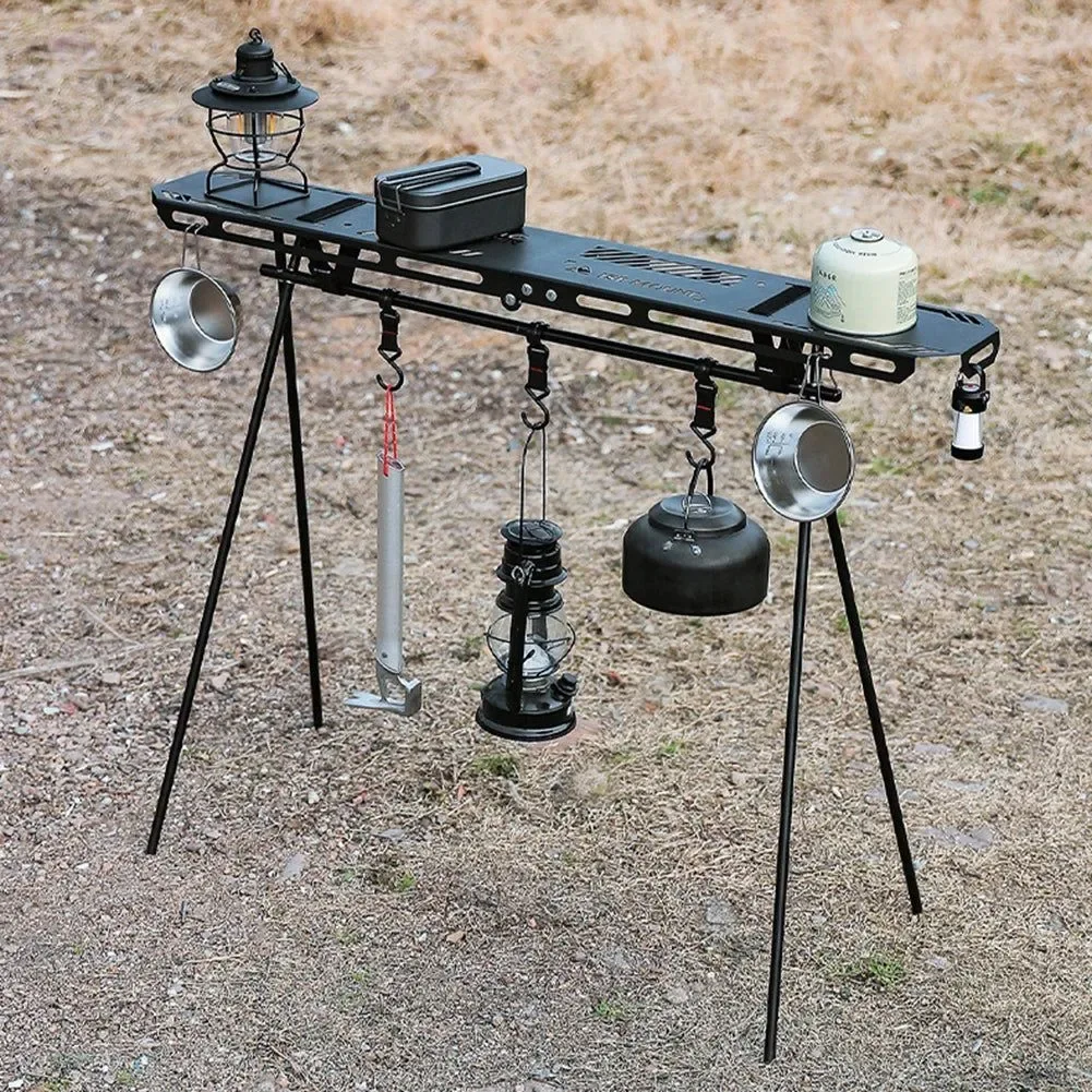 Relaxed Foldable Camping Tripod Top Plate – High-Strength Hanging Rack with BBQ Holes for Picnics Hiking Outdoor Cooking Enhanced