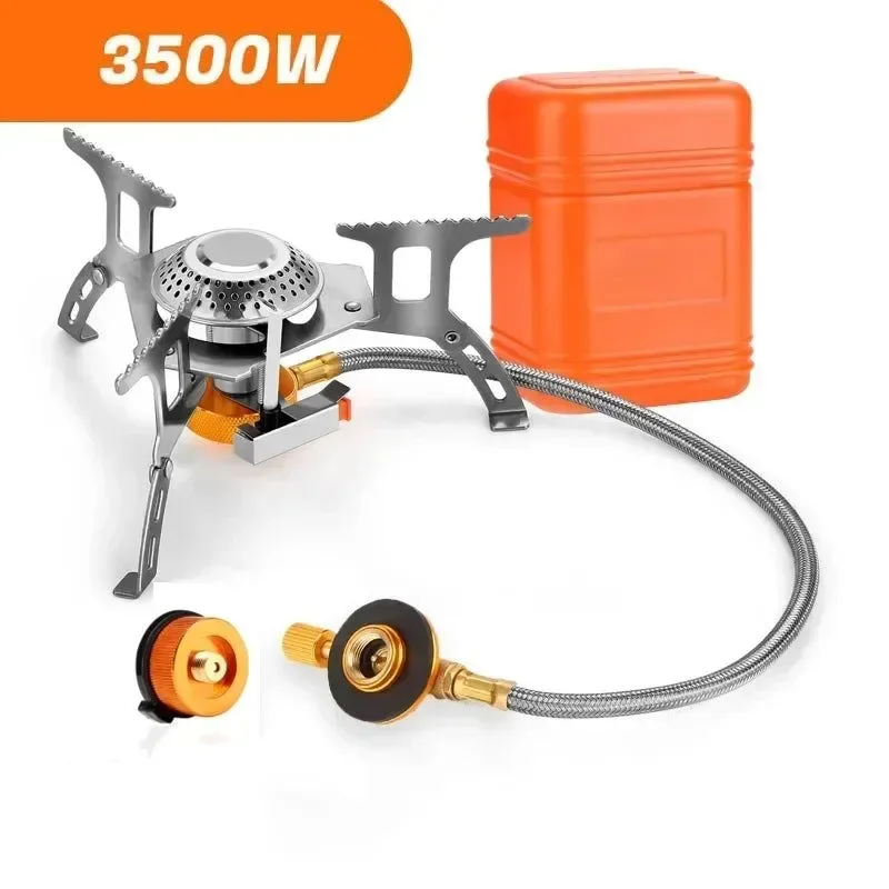 Secure Portable 3500W Camping Gas Stove – Folding Outdoor Backpacking Burner with Ignition for Cooking Hiking Picnic Contemporary